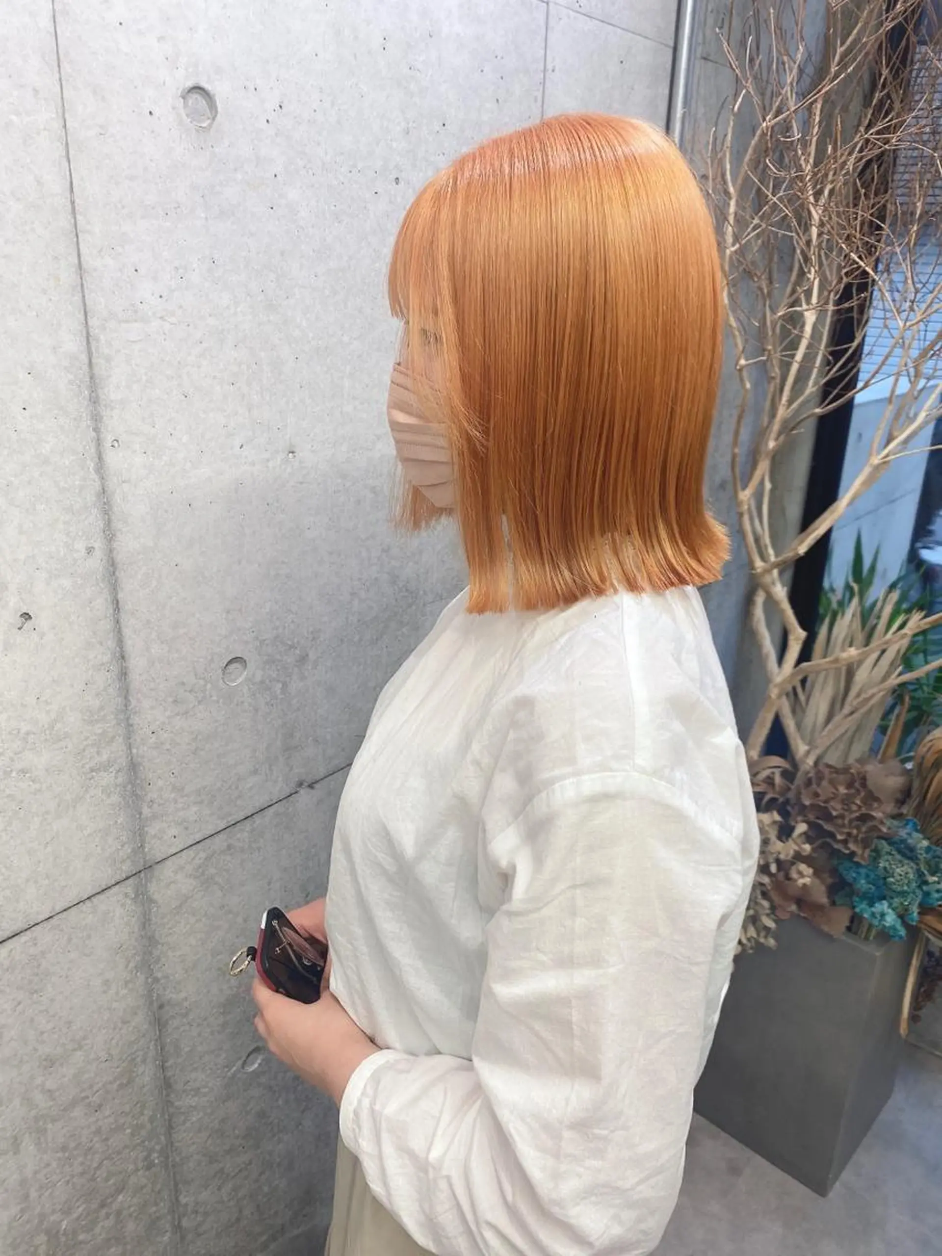 ショート カラー ブリーチ オレンジ ヘアカラー トリートメント kaho🧸 / 大人styleのヘアスタイル