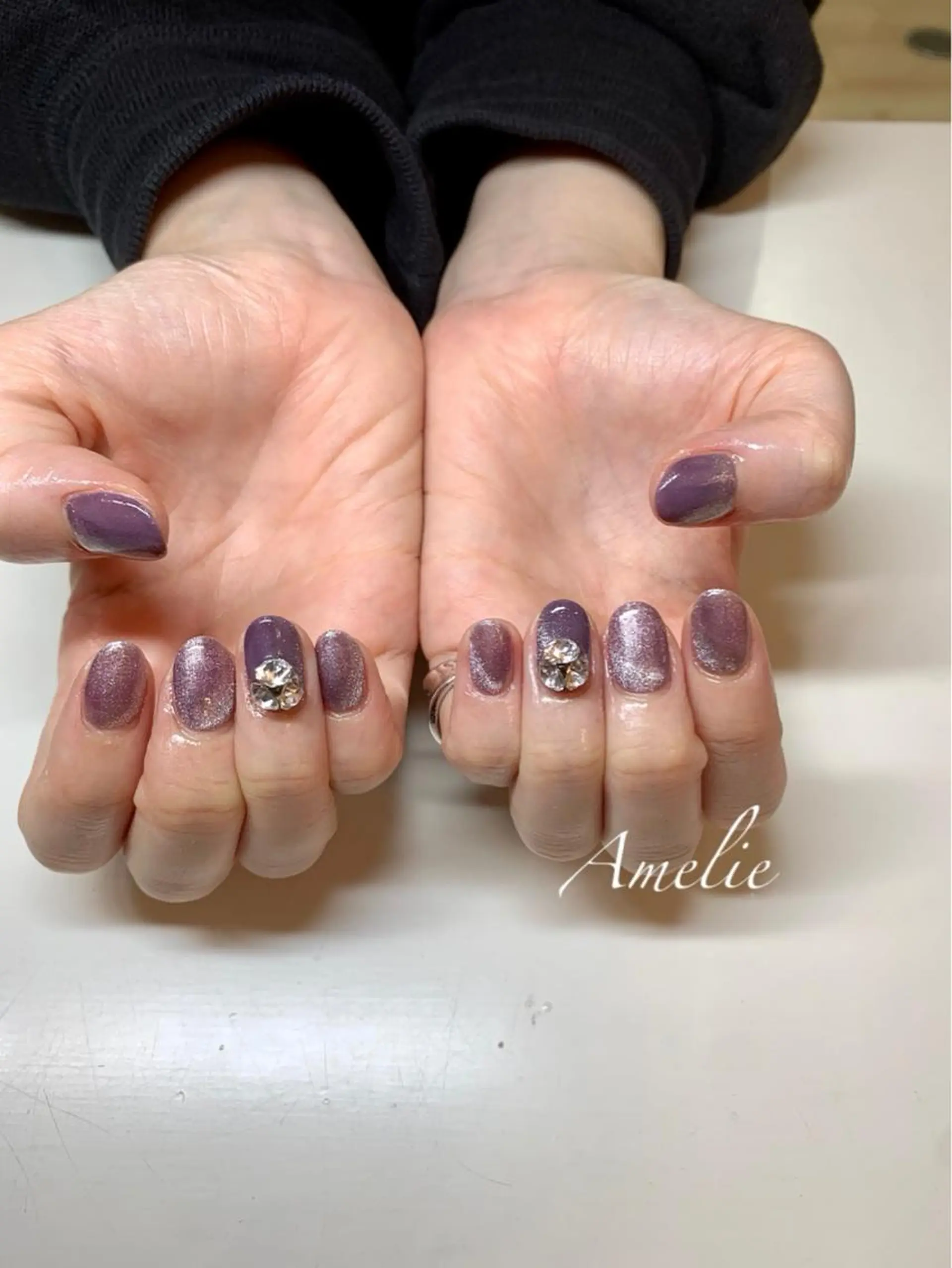 ネイル ジェルネイル キラキラネイル マグネットネイル ストーンネイル yo koのネイルデザイン