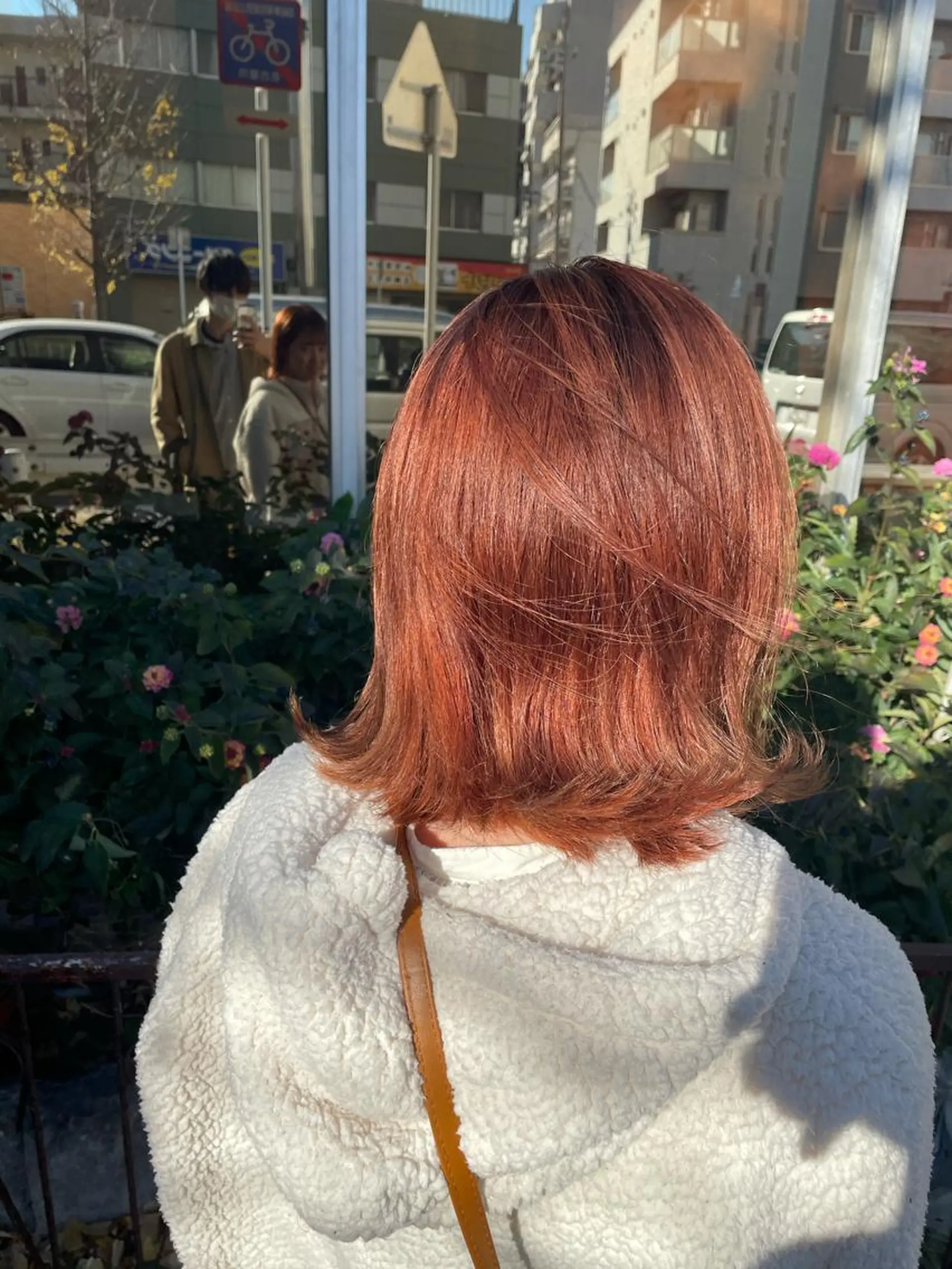 ミディアム カラー ヘアアレンジ オレンジ なつき/艶ピンク/ girly hairのヘアスタイル