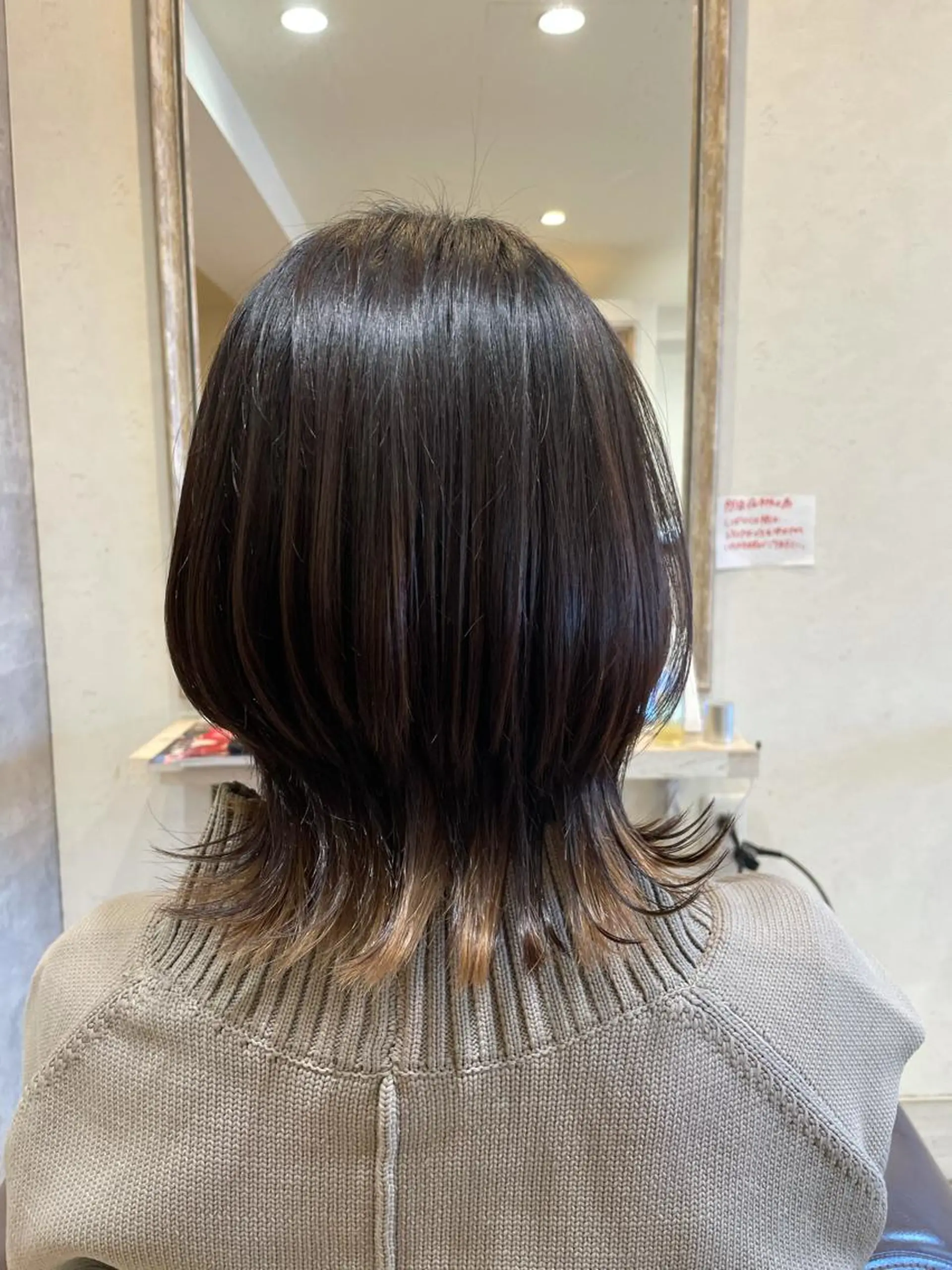 ミディアム カラー カット 小顔/似合わせカット 杉山莉菜のヘアスタイル