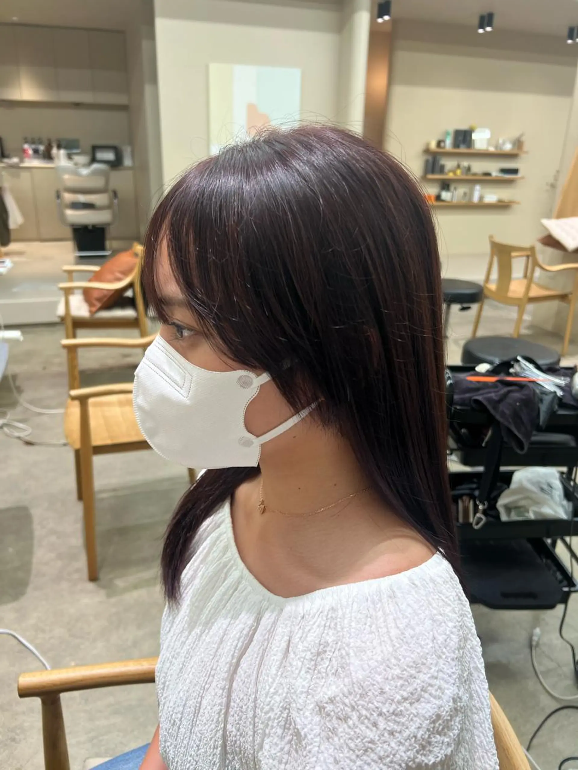 セミロング カラー ピンクカラー バイオレットカラー kento レイヤーカットのヘアスタイル