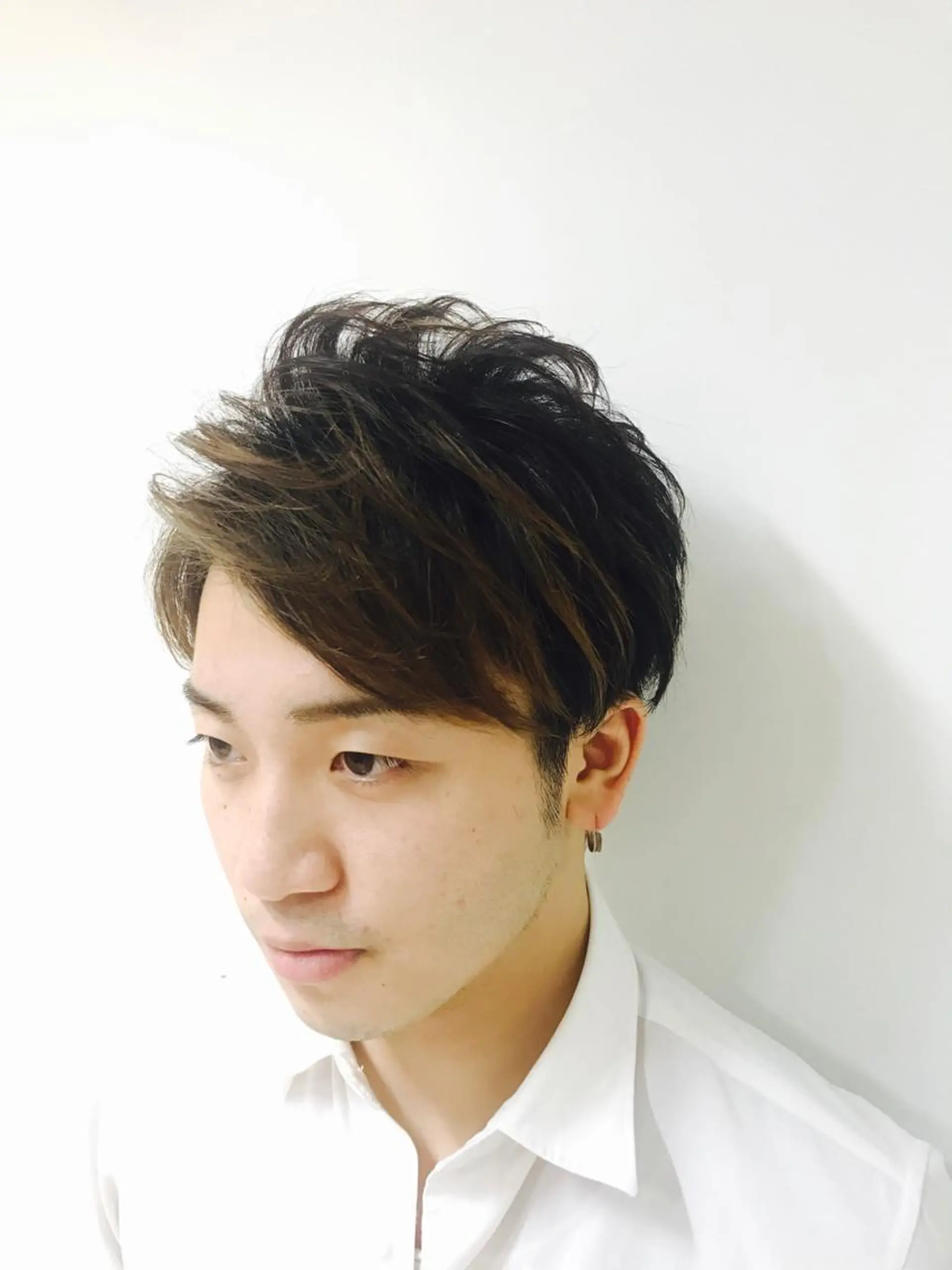 メンズ カット ヘアカラー レイヤーカット ショート/宮本洋介のヘアスタイル