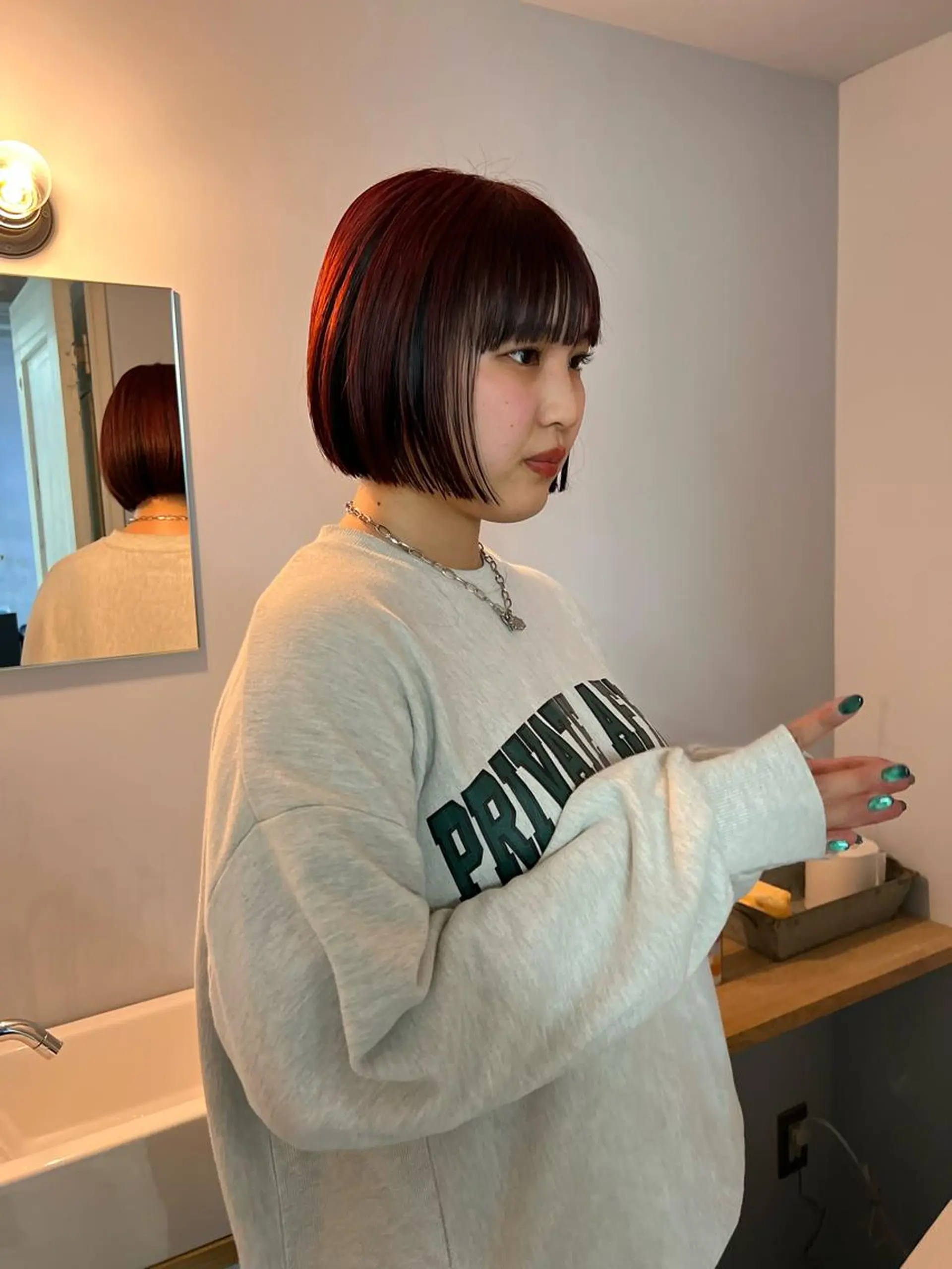 ミディアム カラー 舟橋耀/ブリーチカラ ー/レイヤーカットのヘアスタイル