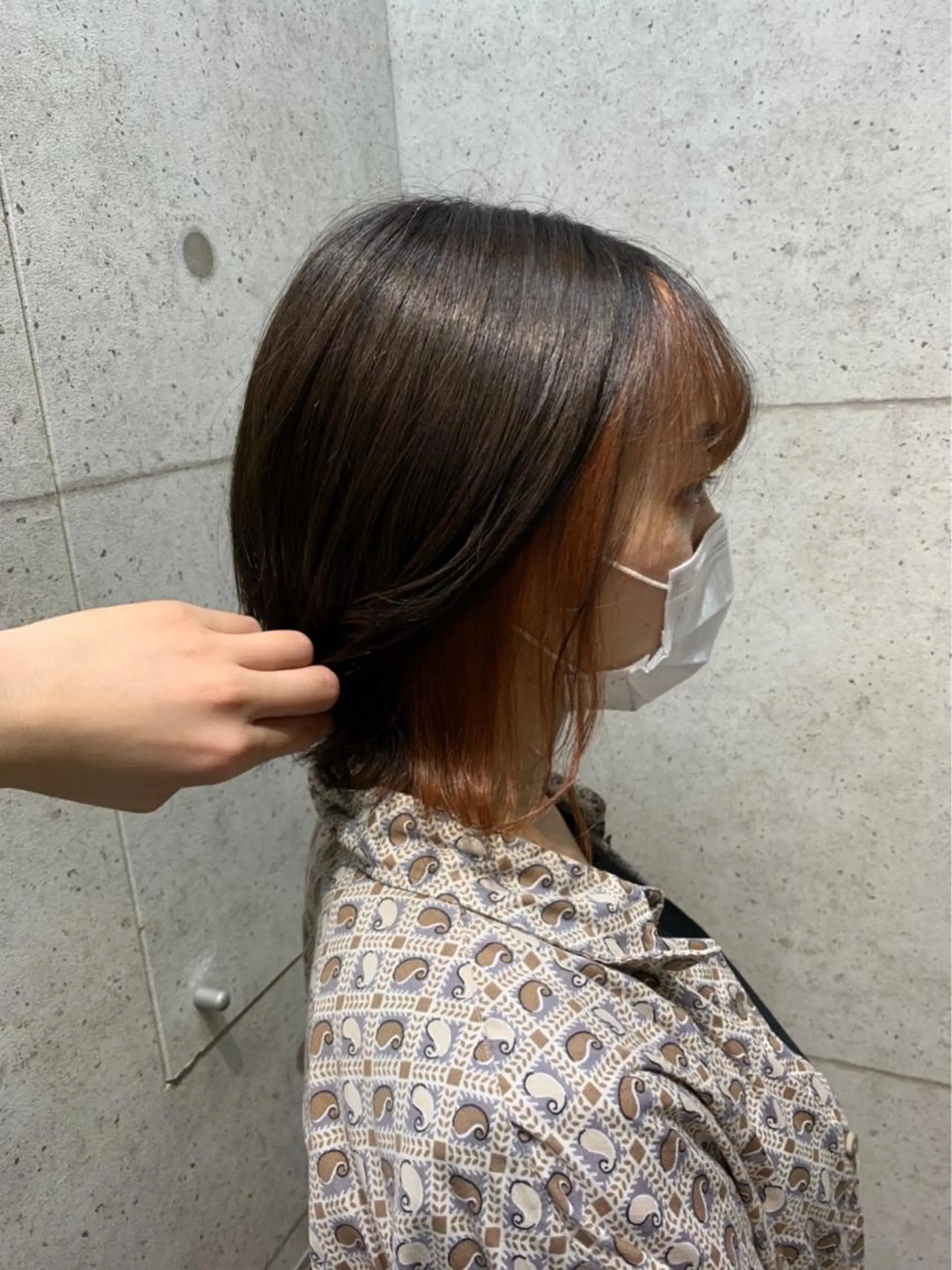 カラー ベージュカラー インナーカラー オレンジ オレンジベージュ 藤田 清志のヘアスタイル