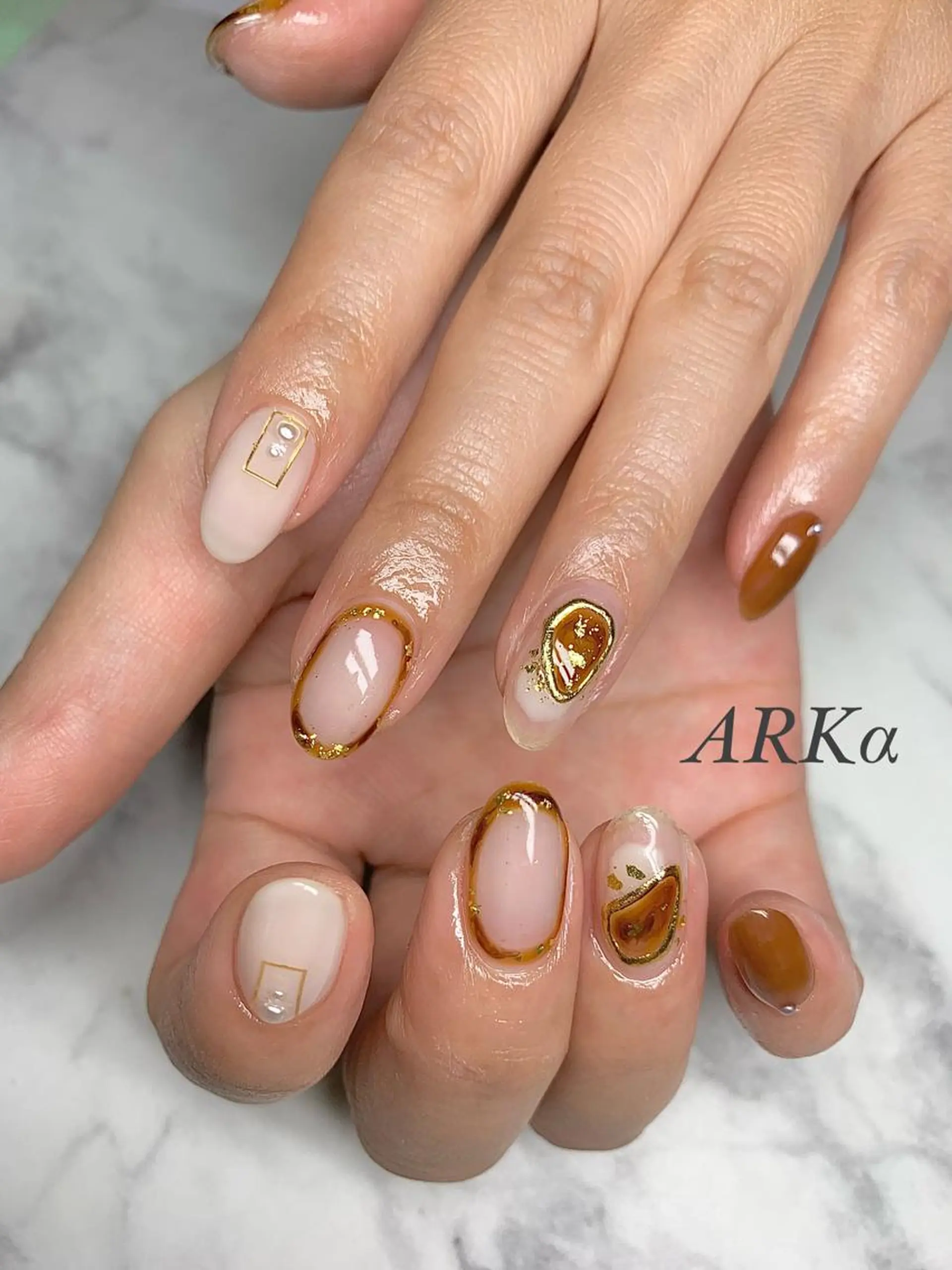 ショート ネイル ハンドネイル Nailsalon ARKαのネイルデザイン