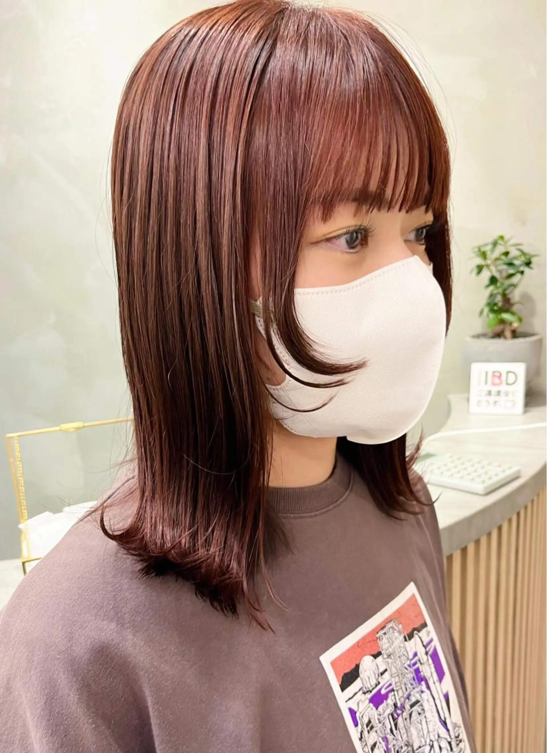 ミディアム レイヤー縮毛矯正 ささきすずね💗のヘアスタイル