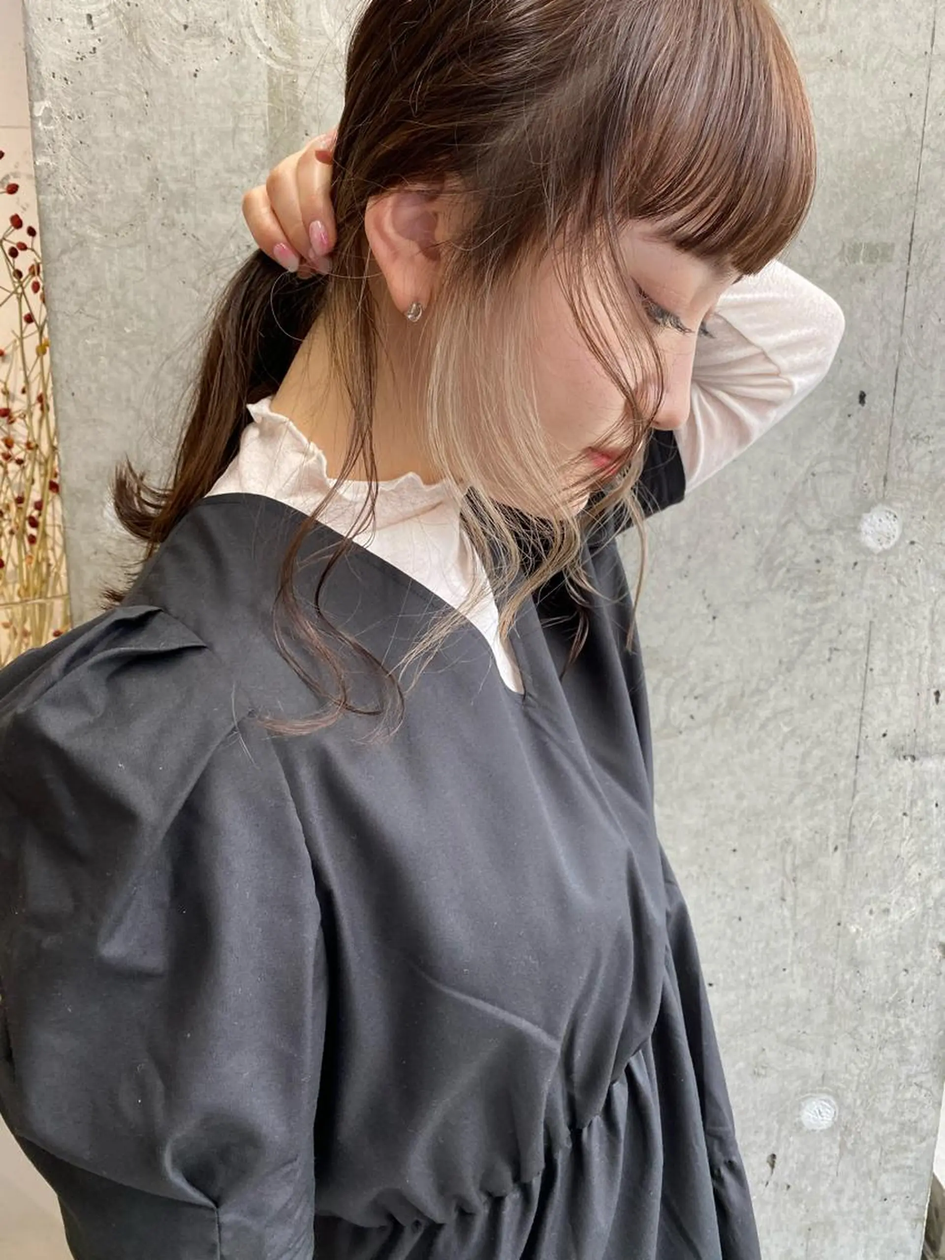 セミロング カラー イヤリングカラー Pia ツボイ ケイタのヘアスタイル