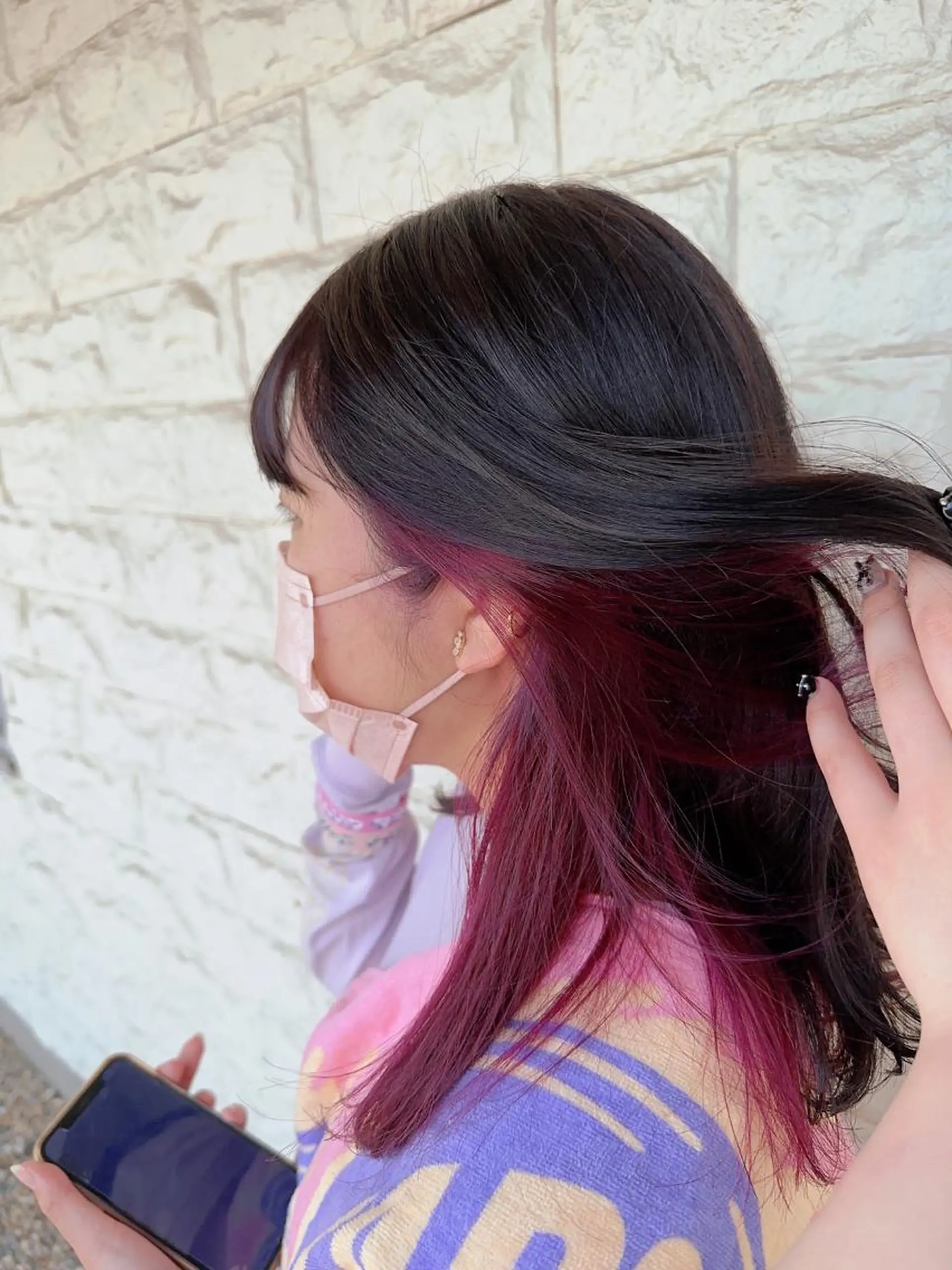 ミディアム カラー ブリーチ 小島 咲音/艶カラー /レイヤー/縮毛矯正のヘアスタイル