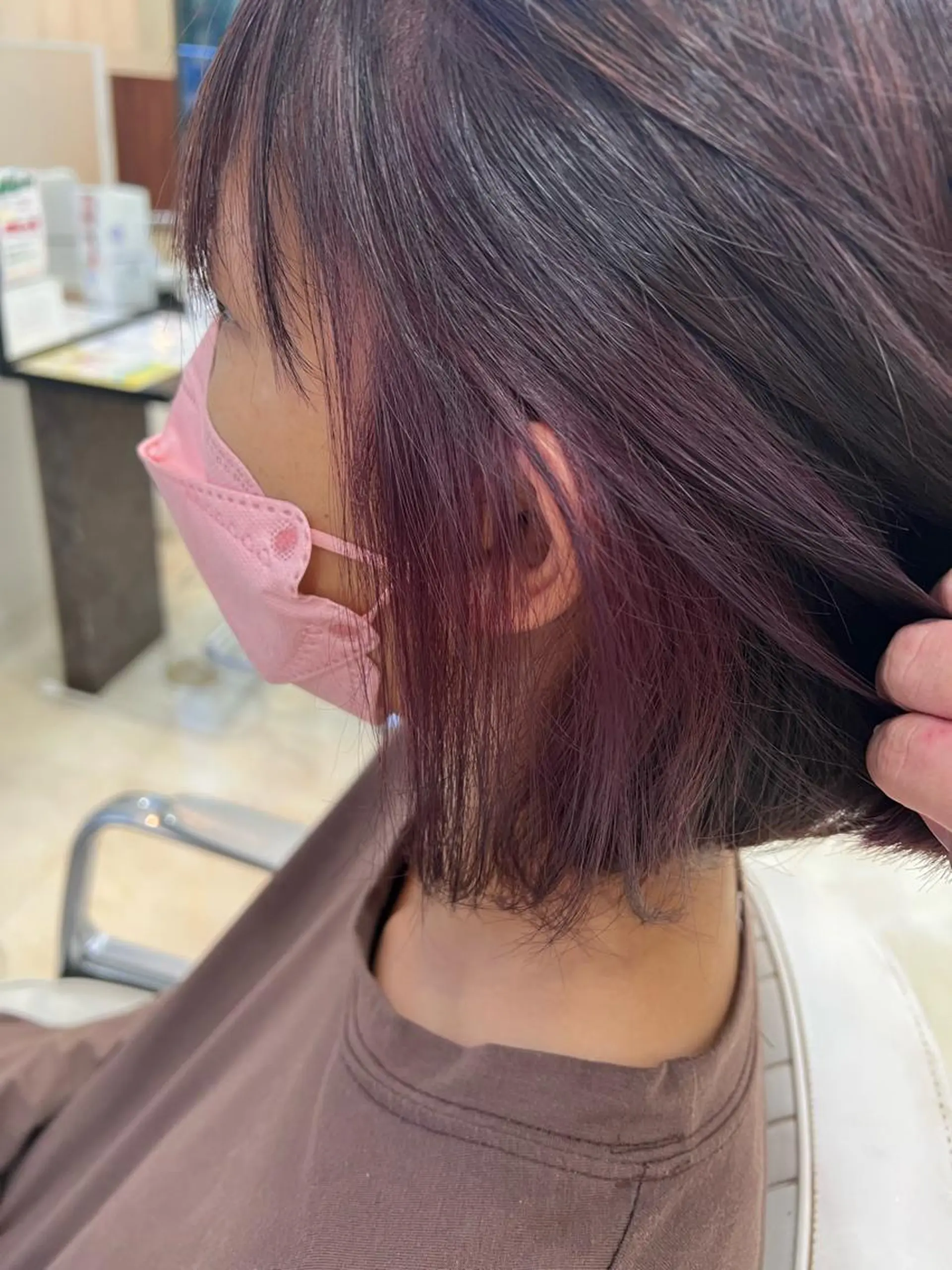 カラー イヤリングカラー ピンクカラー バイオレットカラー Rapt.HAIR 中村 知里のヘアスタイル