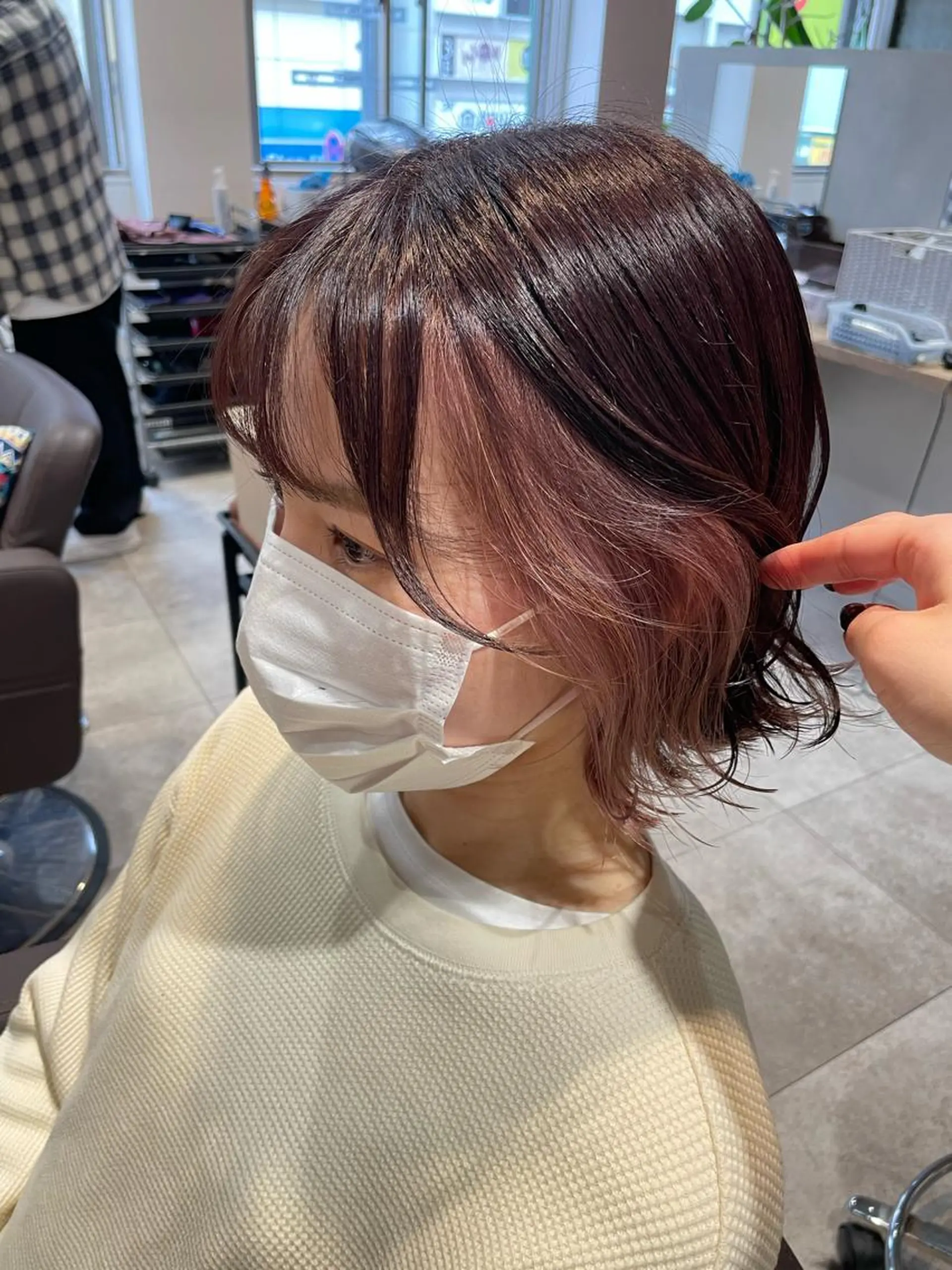 ミディアム カラー イヤリングカラー ピンクカラー ヘアカラー トリートメント 💐パーソナルカラー /市橋加菜💐のヘアスタイル