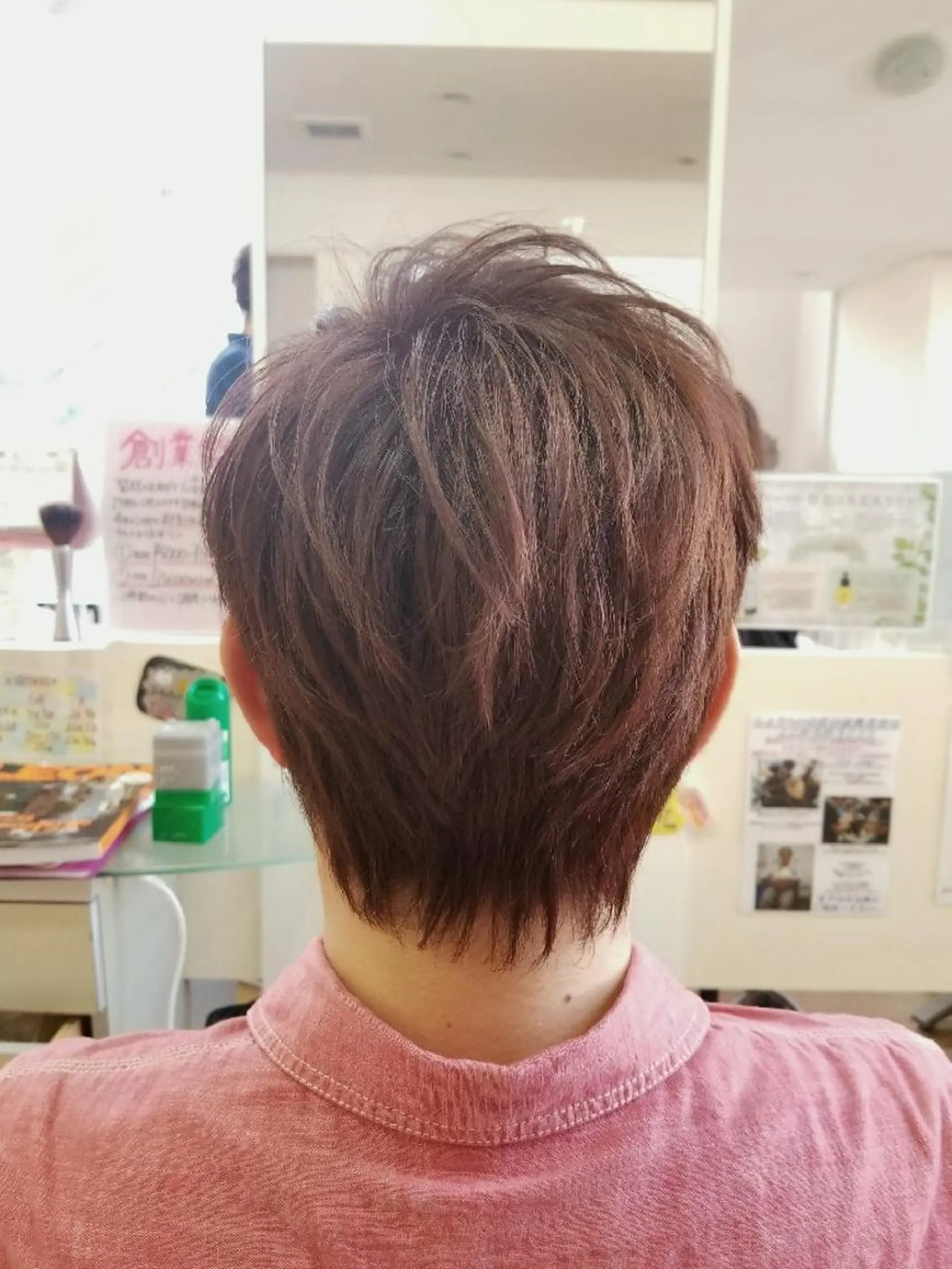 ショート メンズ カラー ピンクカラー 関口 友菜のヘアスタイル