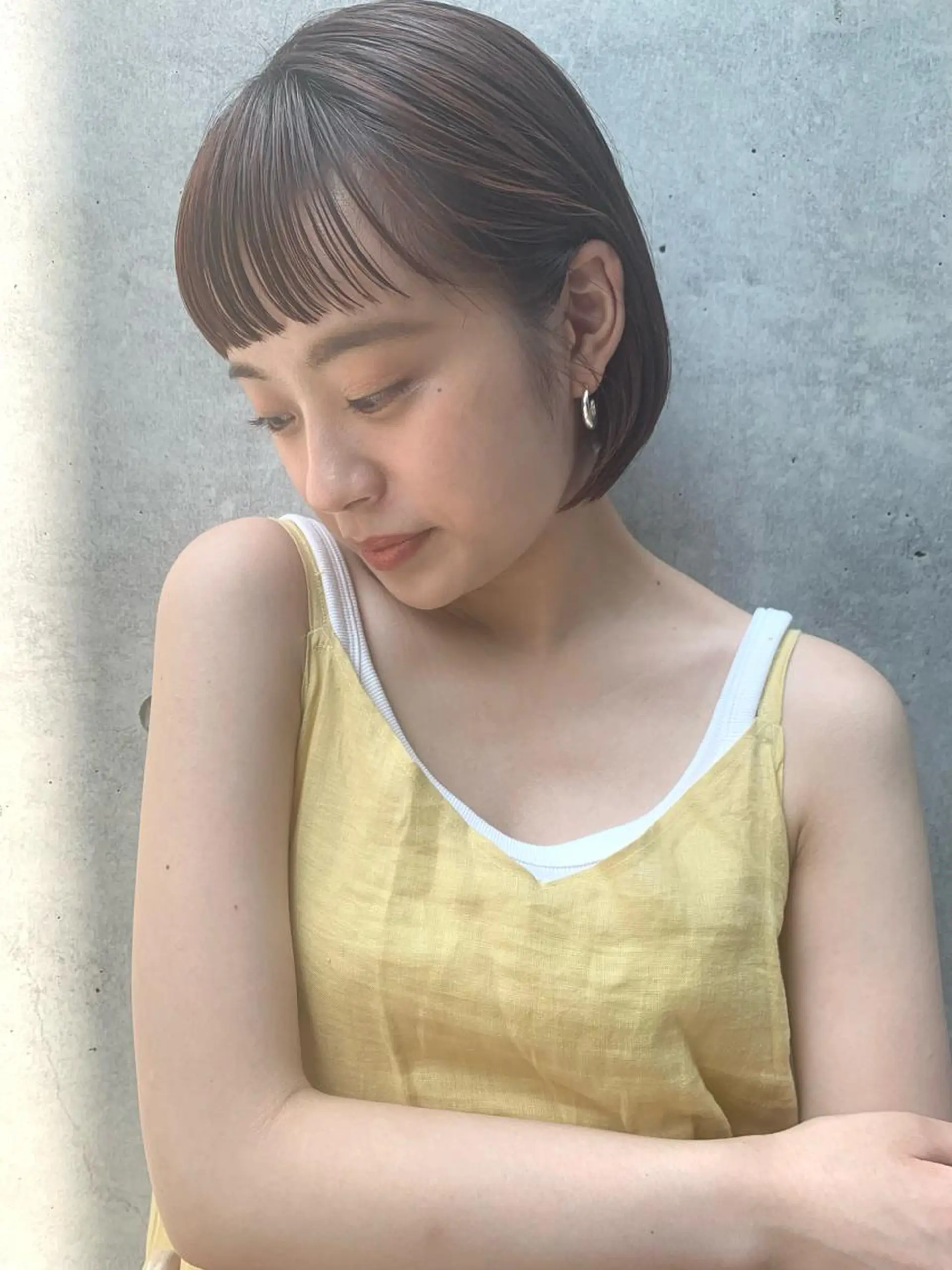 ミディアム カット ヘアカラー トリートメント 川本 裕🌿のヘアスタイル