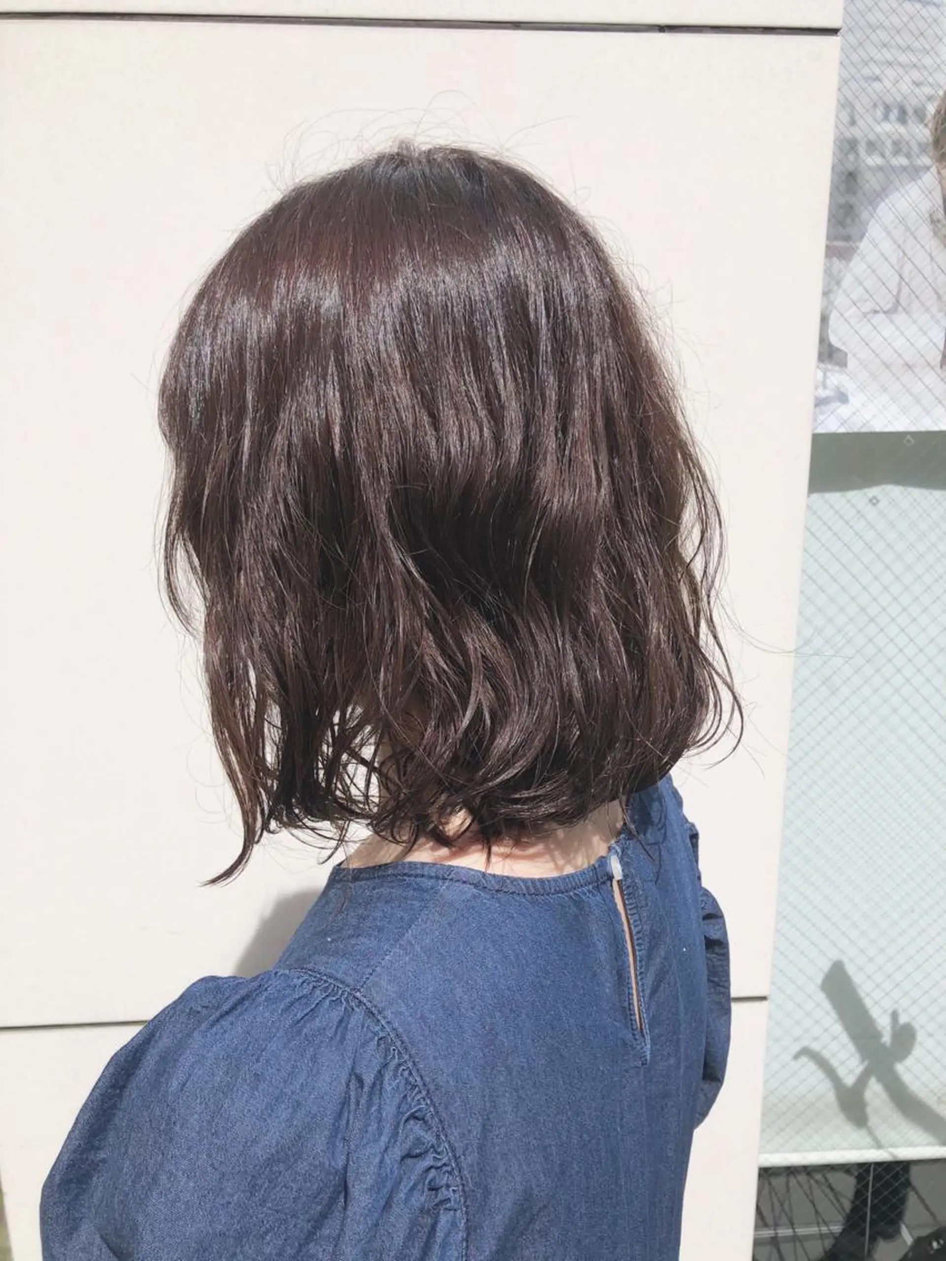 ミディアム カラー ミディアムパーマ グレージュ ボブ 韓国ヘア ♡tomimaのヘアスタイル