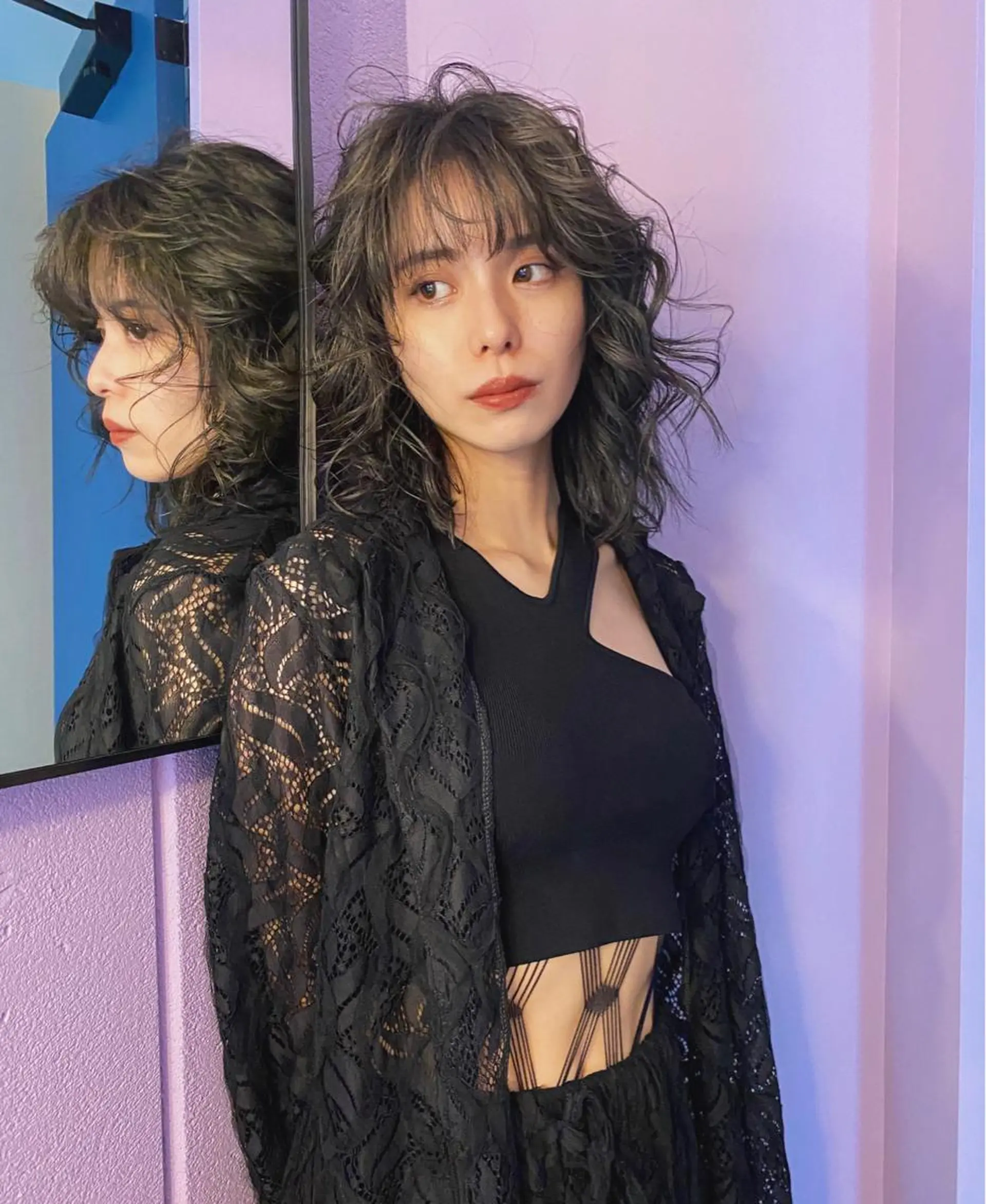 ミディアム カラー ヘアカラー レイヤー/パーマ /ウルフ/nabeのヘアスタイル