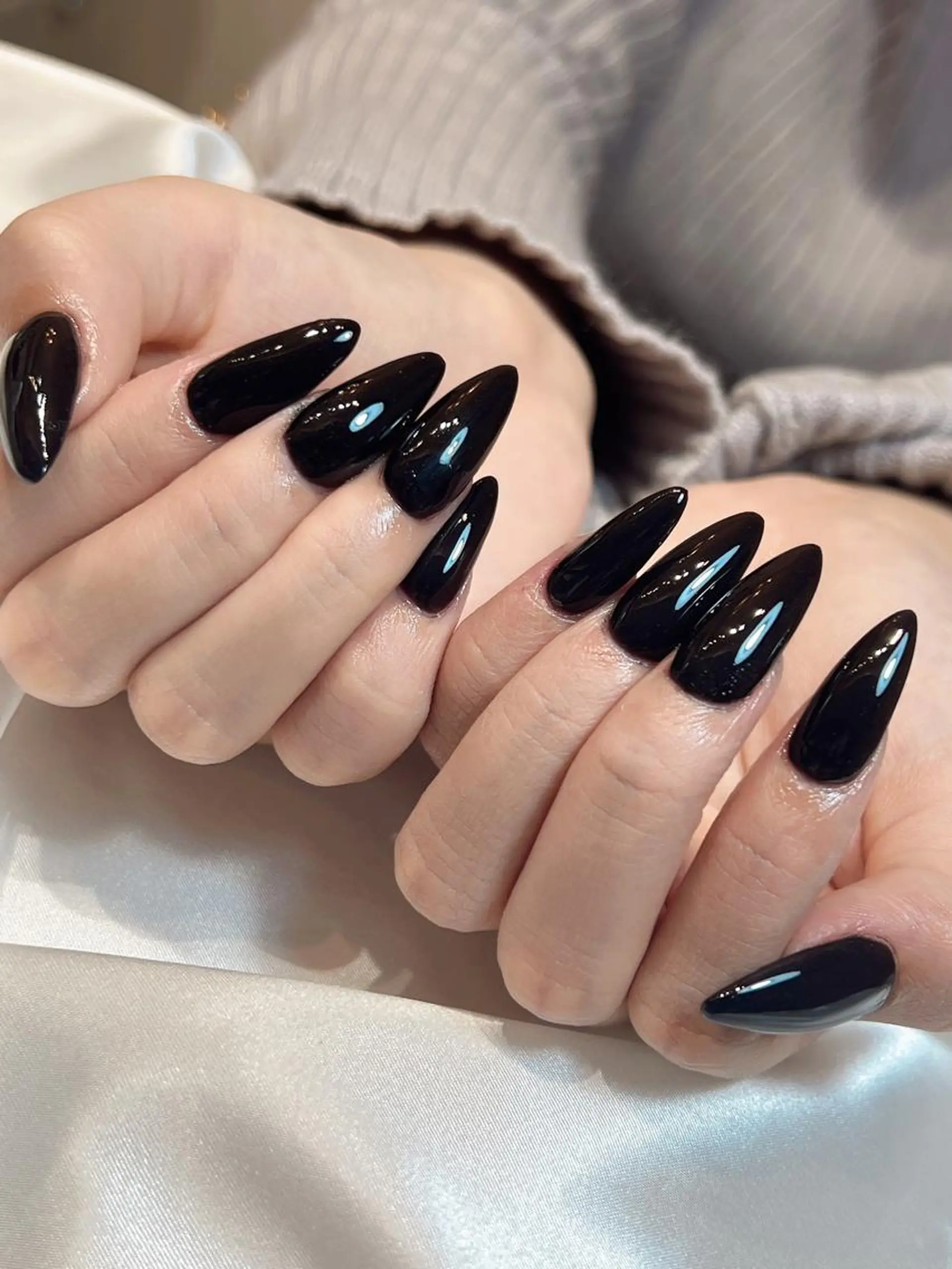 ネイル ワンカラーネイル bijou nails　蓮のネイルデザイン