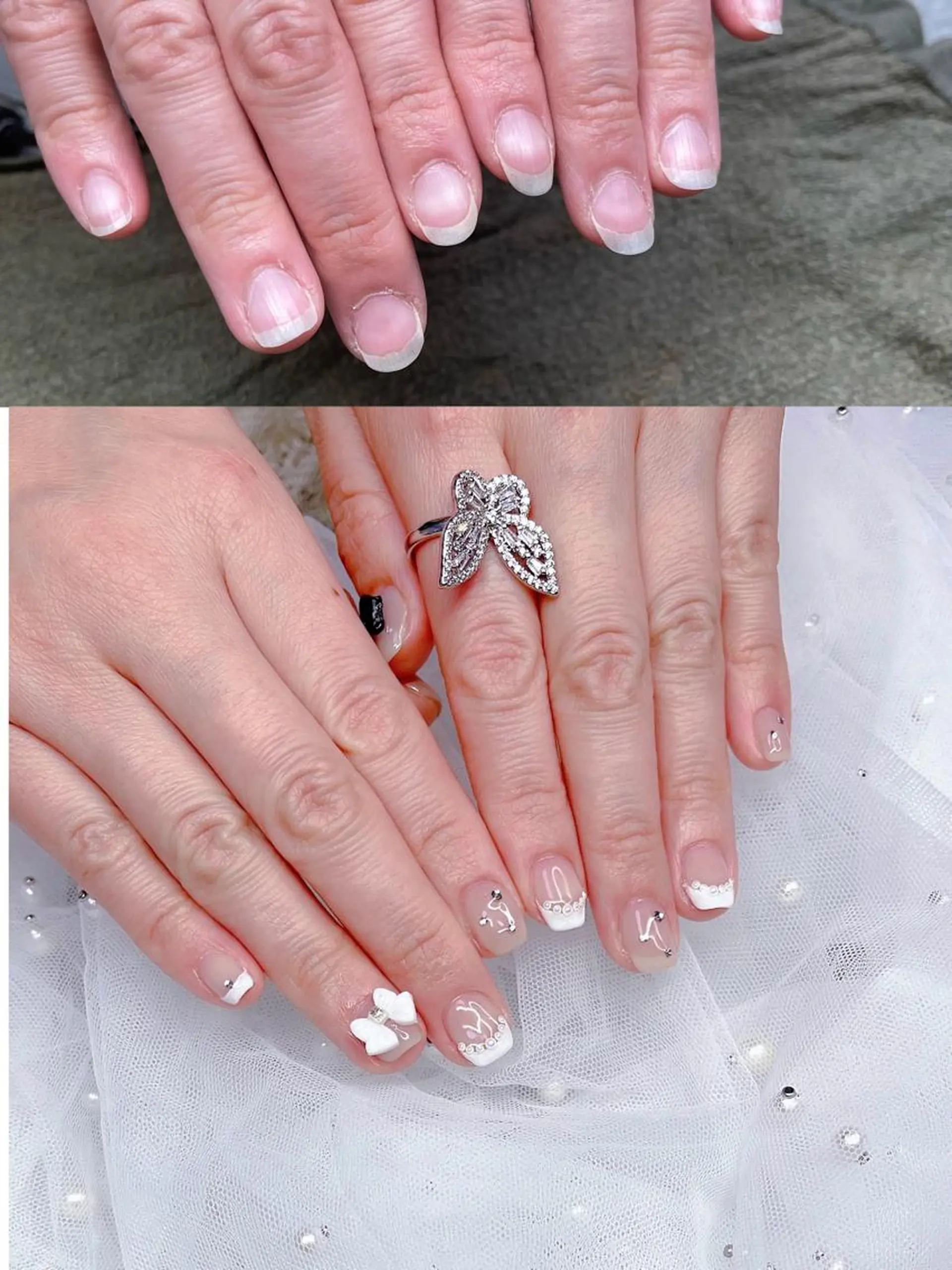 ショート ハンドネイル めぐみのネイルサロン スタッフ練習のネイルデザイン