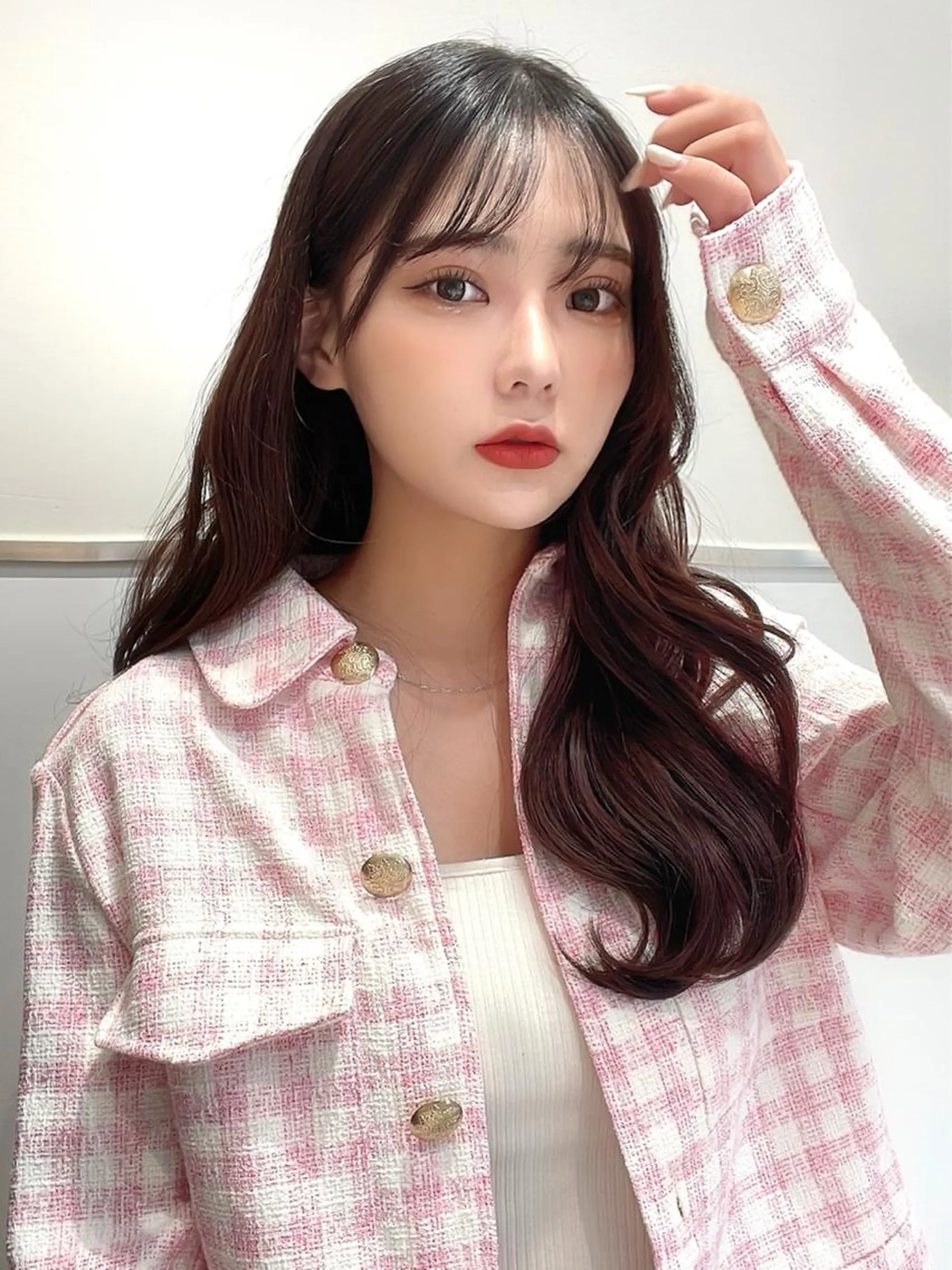 セミロング カラー くびれヘア ヨシンモリ 韓国風ヘア サイドバング 小顔カット 顔周り特化/韓国ヘア /レイヤー/吉野幸大のヘアスタイル