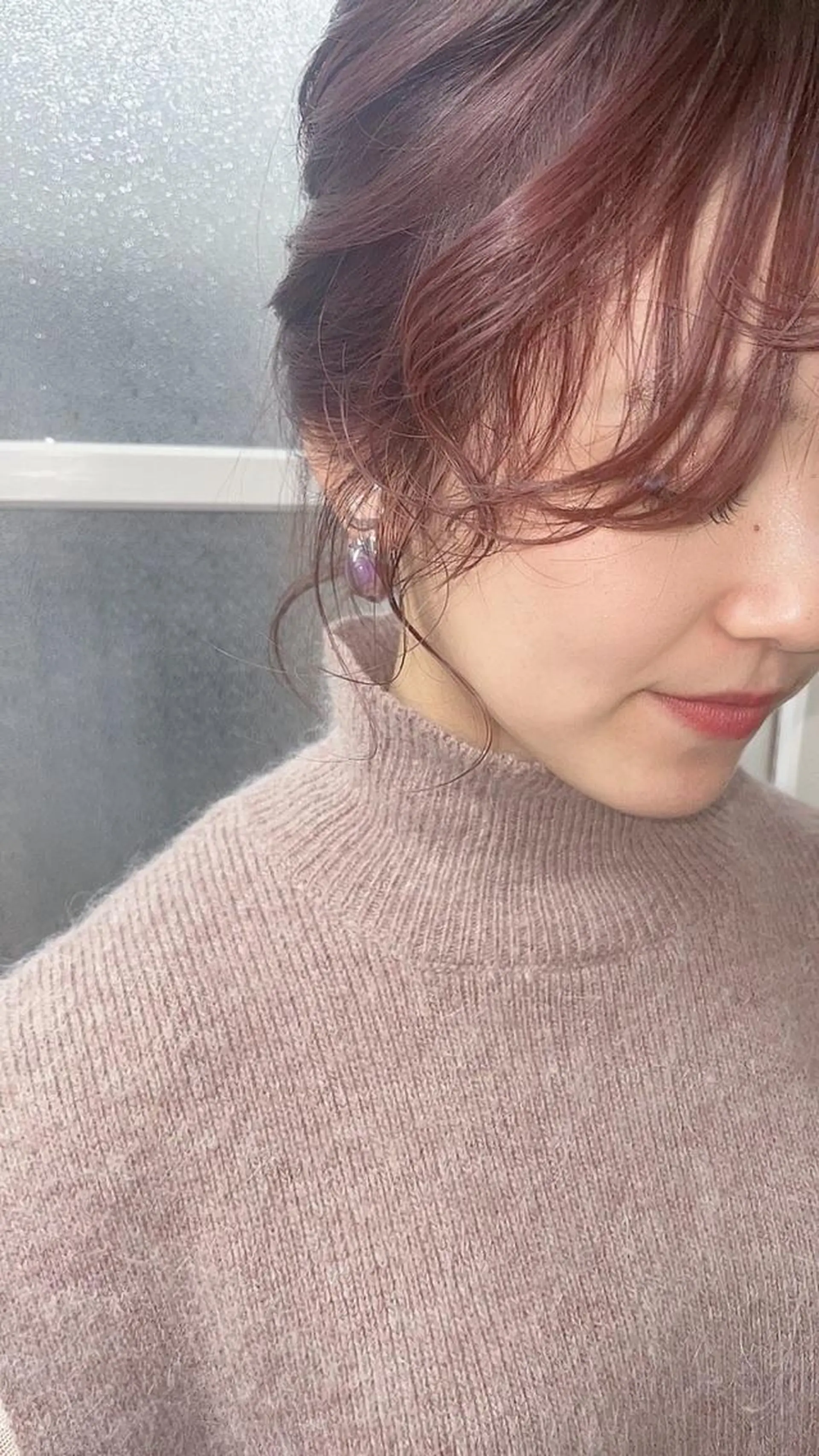 ミディアム カラー ヘアアレンジ 顔周りカット 堀谷 彩花のヘアスタイル