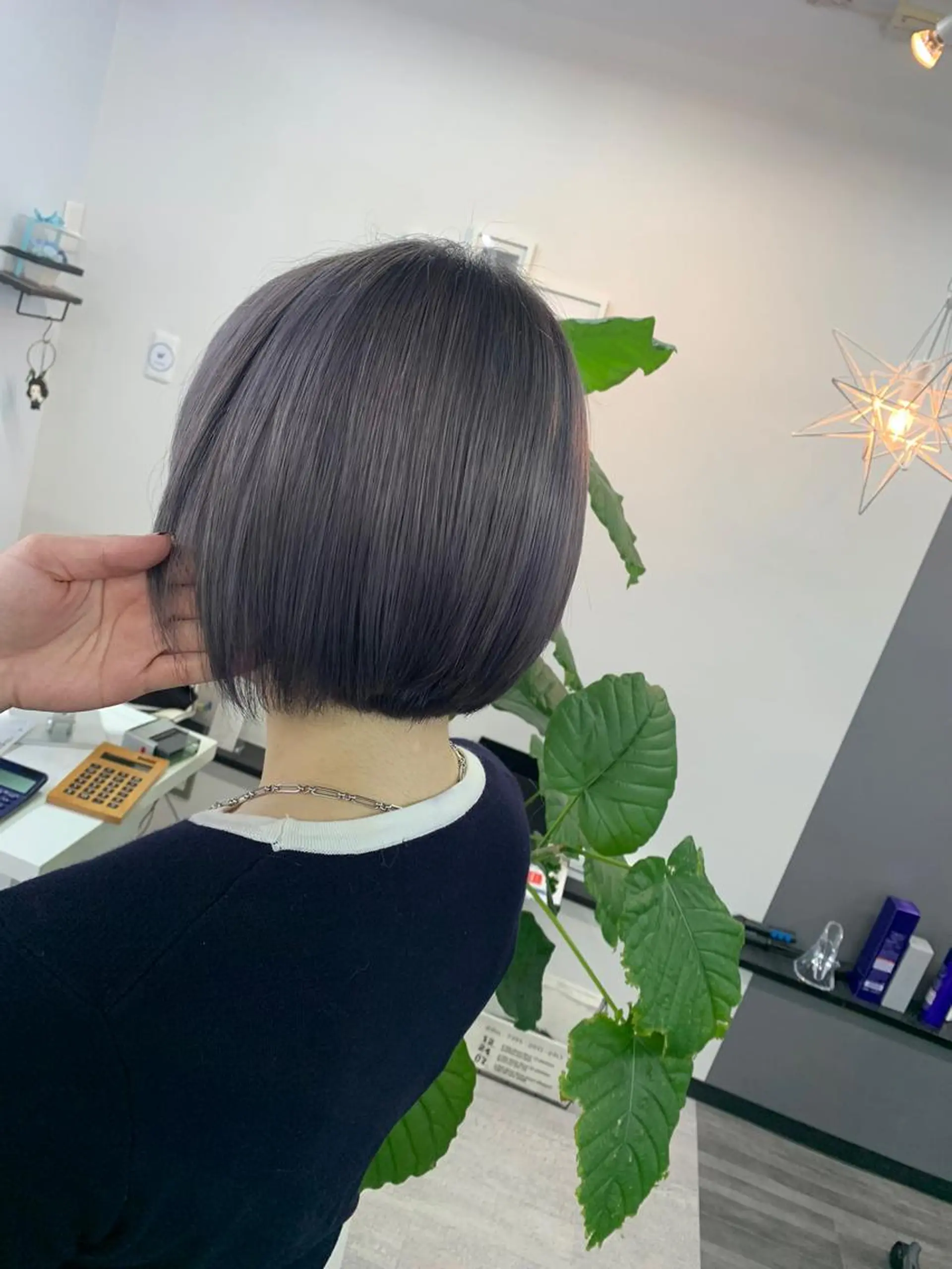 ショート カラー グレージュ シルバー シルバーグレージュ ヘアカラー トリートメント 坂井 水菜美のヘアスタイル