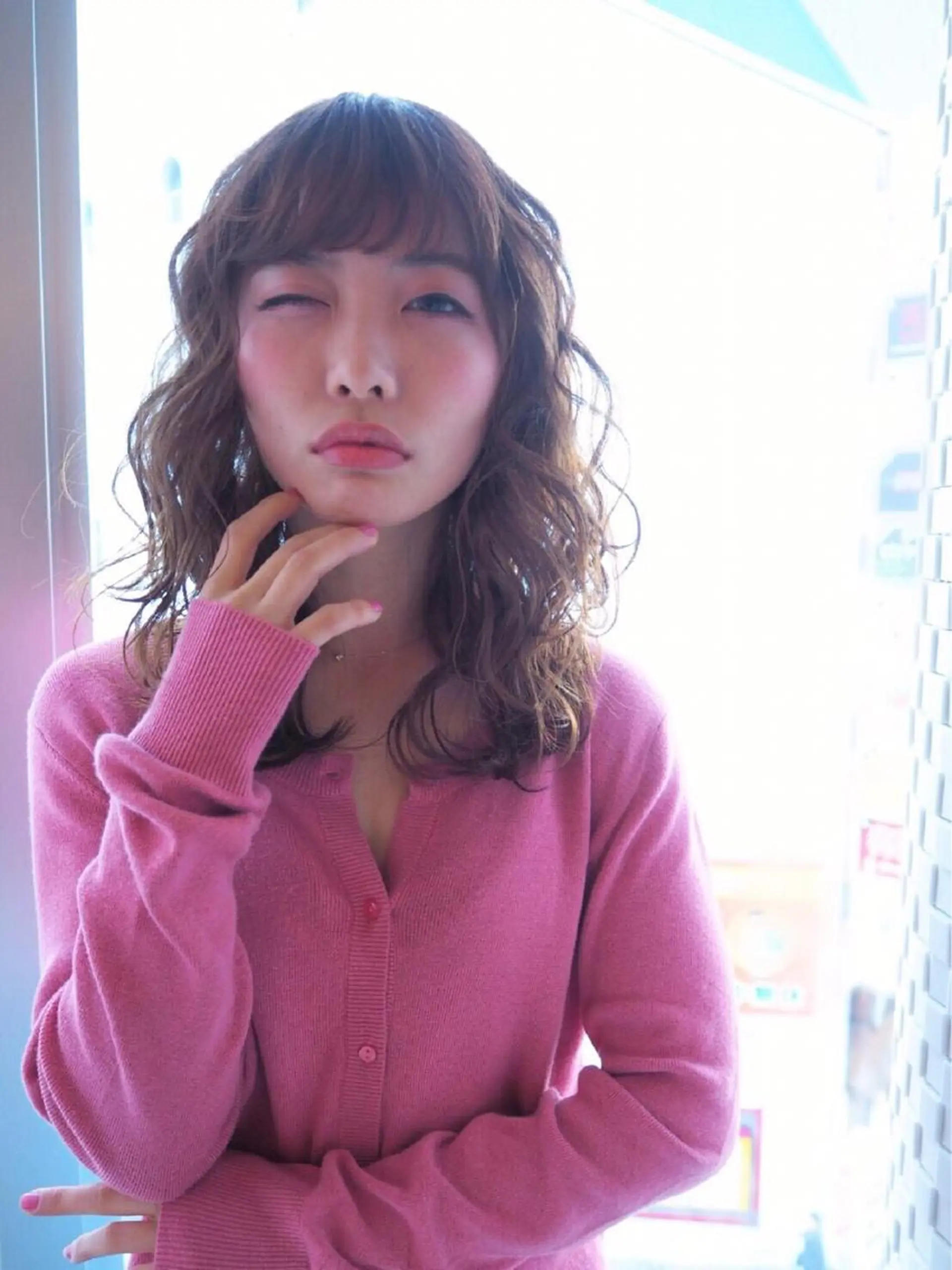 ミディアム カラー パーマ 久次米 智人のヘアスタイル