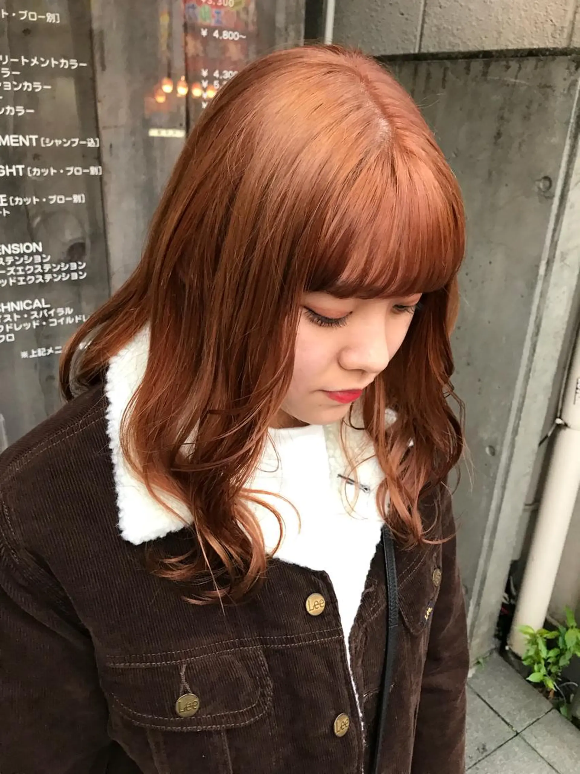 セミロング カラー ベージュカラー ブリーチ オレンジ オレンジベージュ サカグチユキナ 【tocca】のヘアスタイル