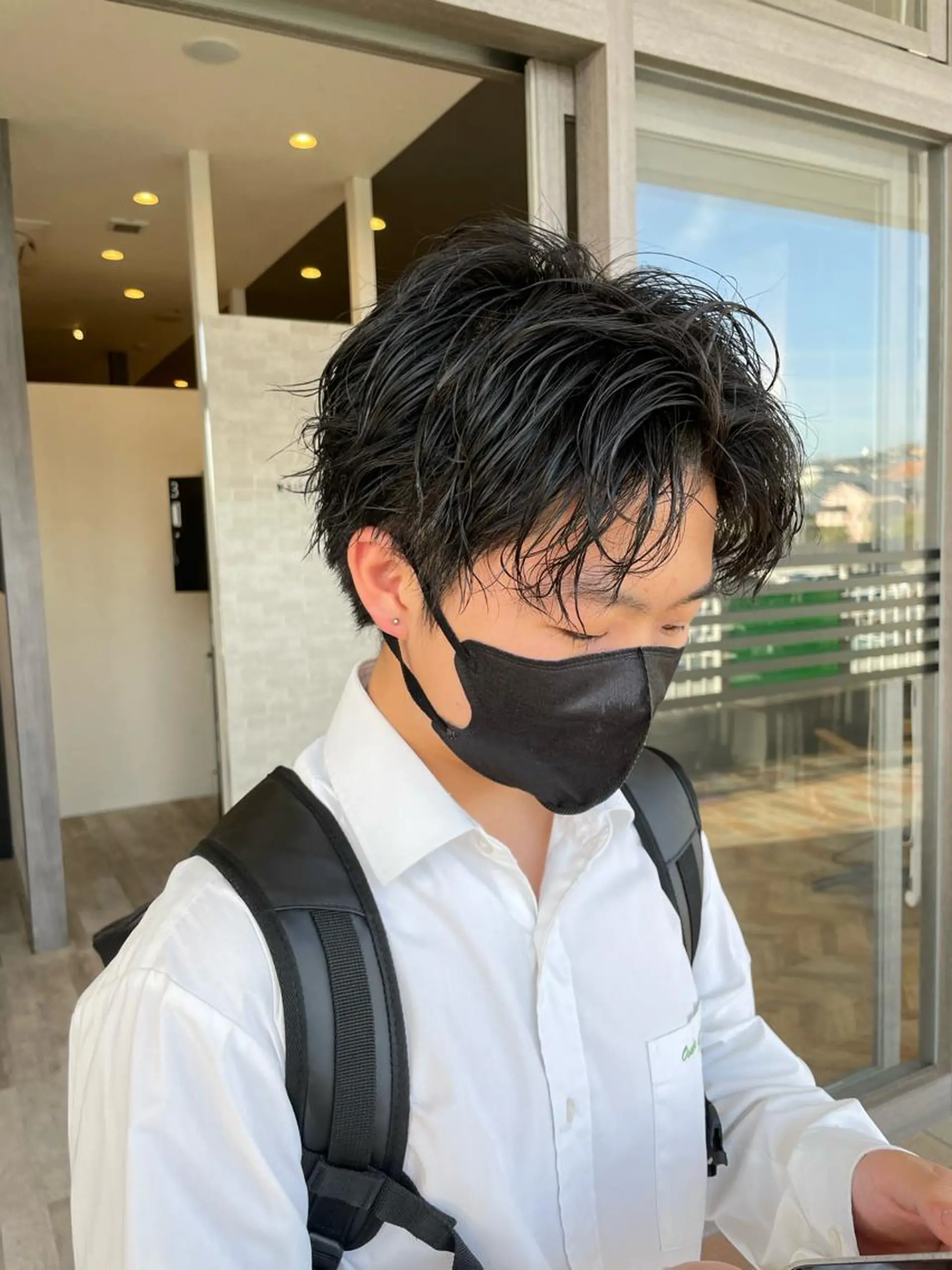 ショート パーマ メンズ カット パーマ 田中   麗彩也のヘアスタイル