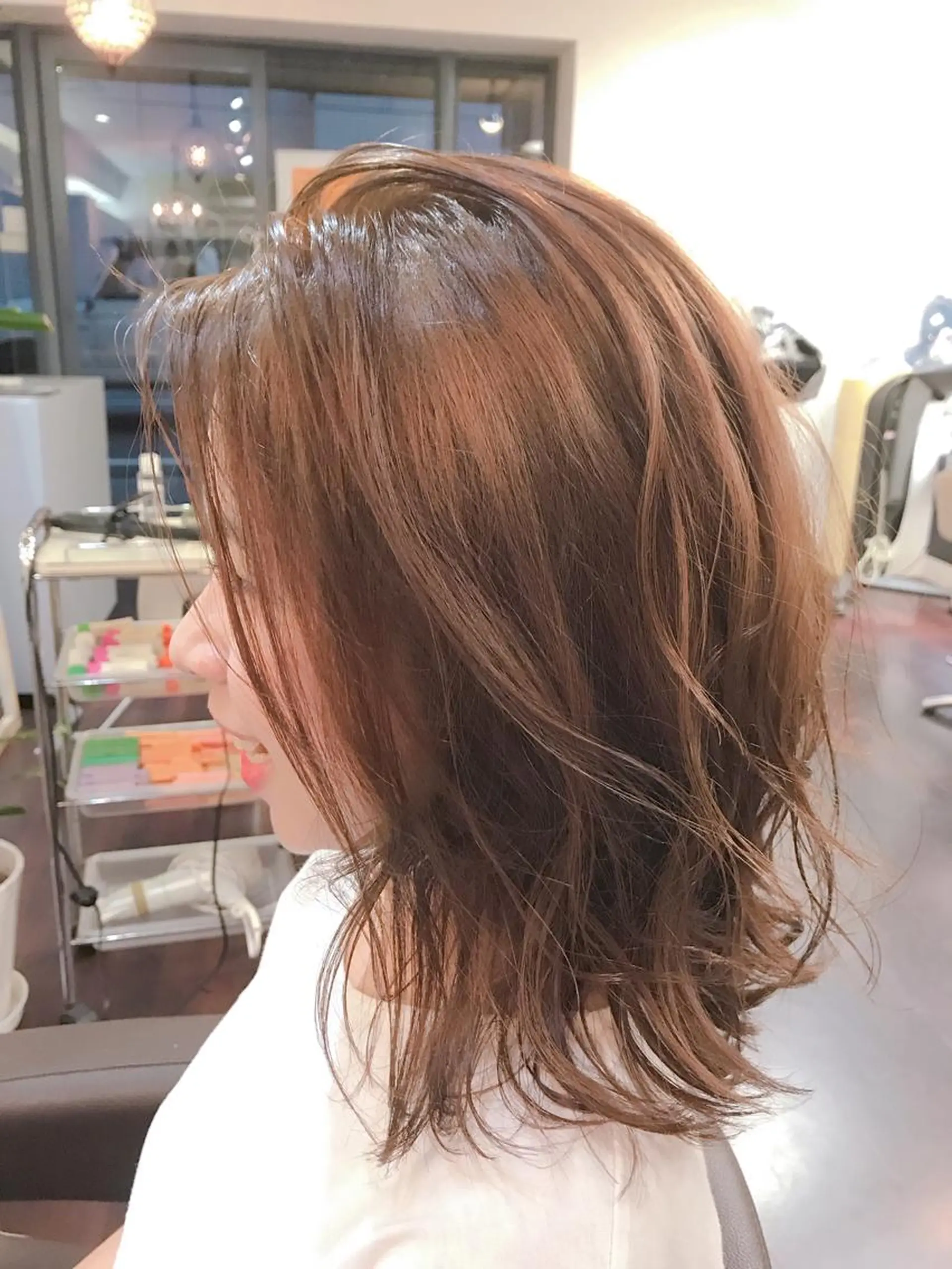 ミディアム カラー カット ヘアカラー トリートメント 前之園 ひかるのヘアスタイル