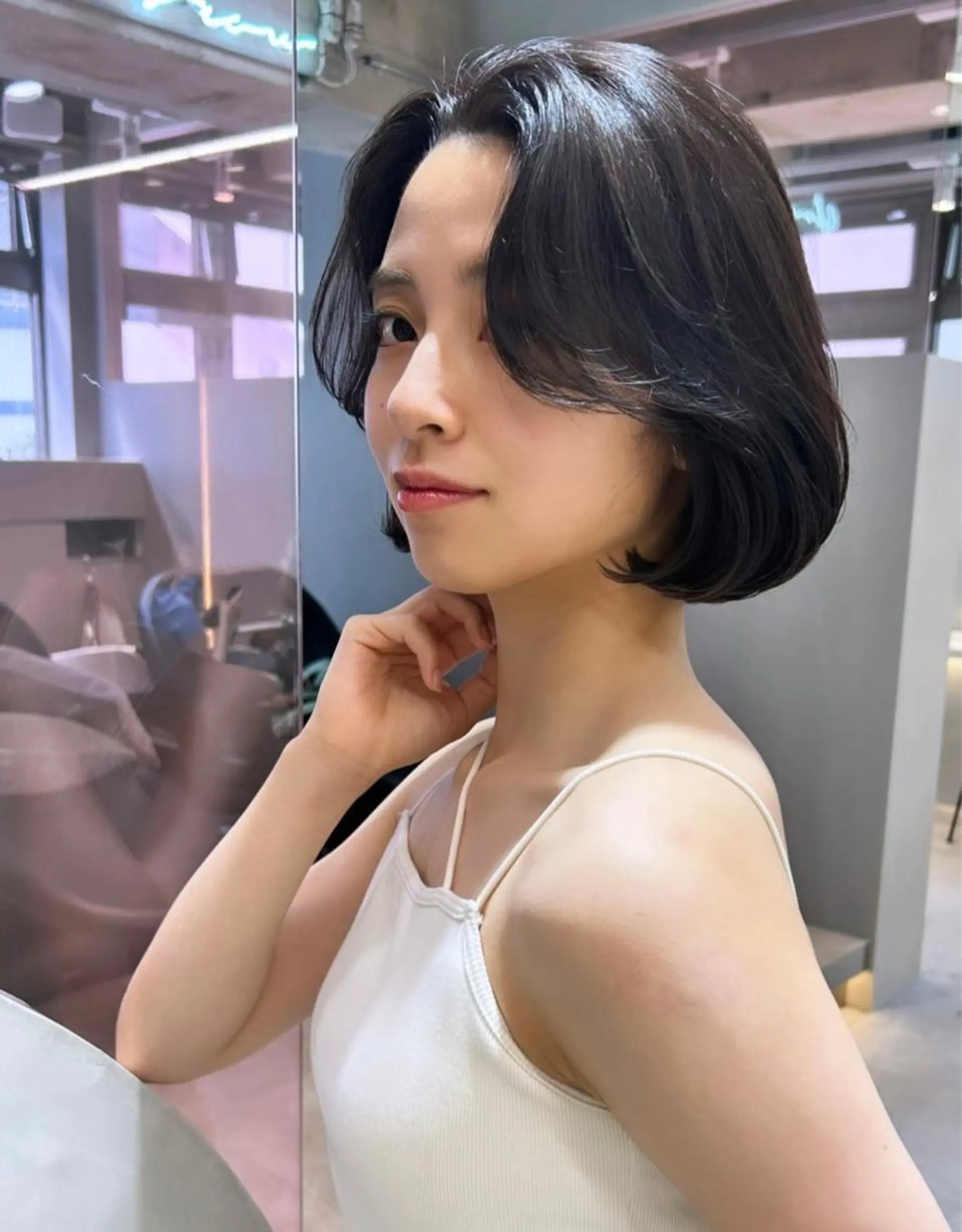 ショート ボブ レイヤー縮毛矯正 ささきすずね💗のヘアスタイル