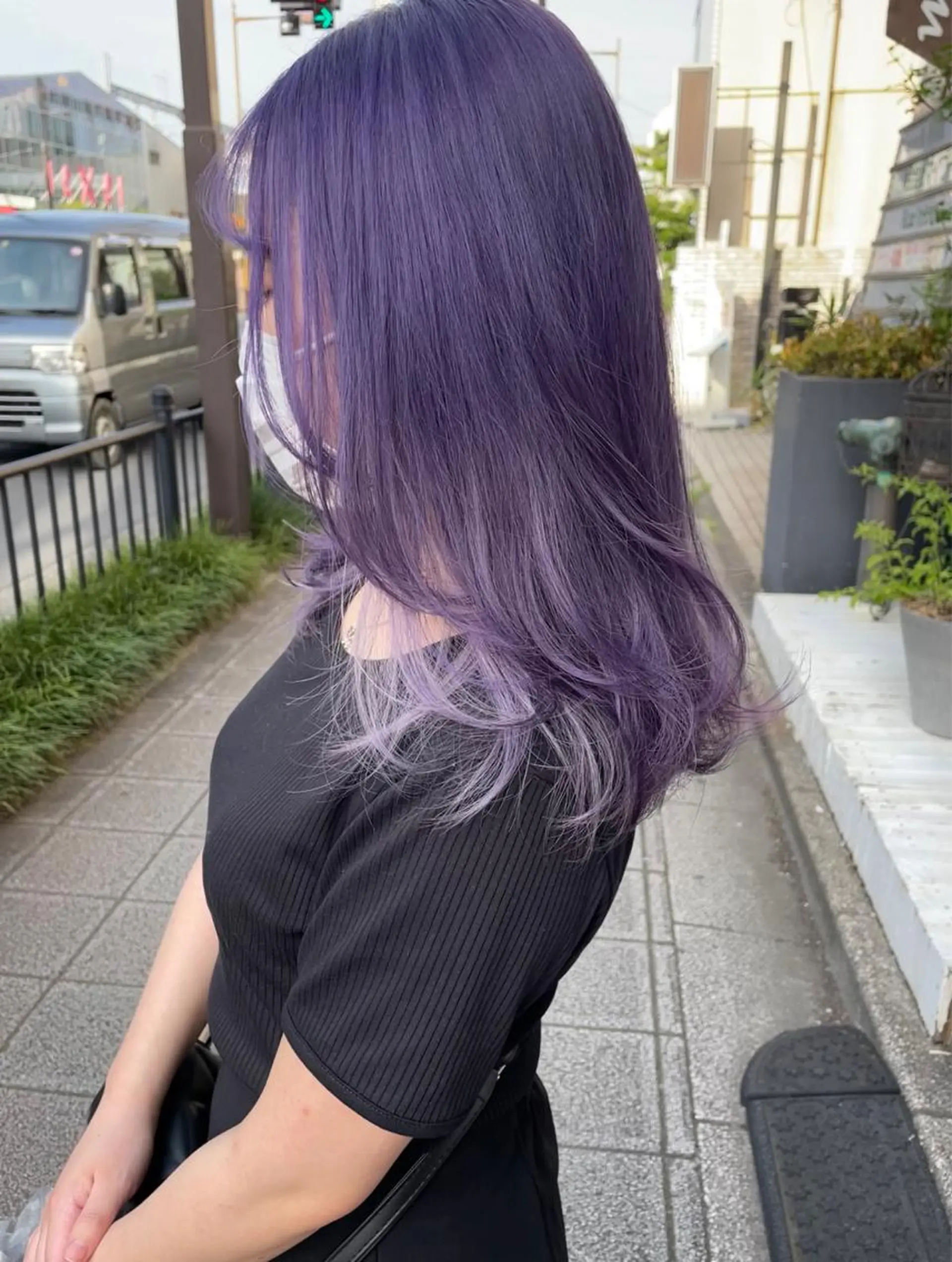 ロング カラー インナーカラー ラベンダーカラー カット ヘアカラー トリートメント 【完全個室】髪質改善 暖色カラー/山崎唯奈のヘアスタイル