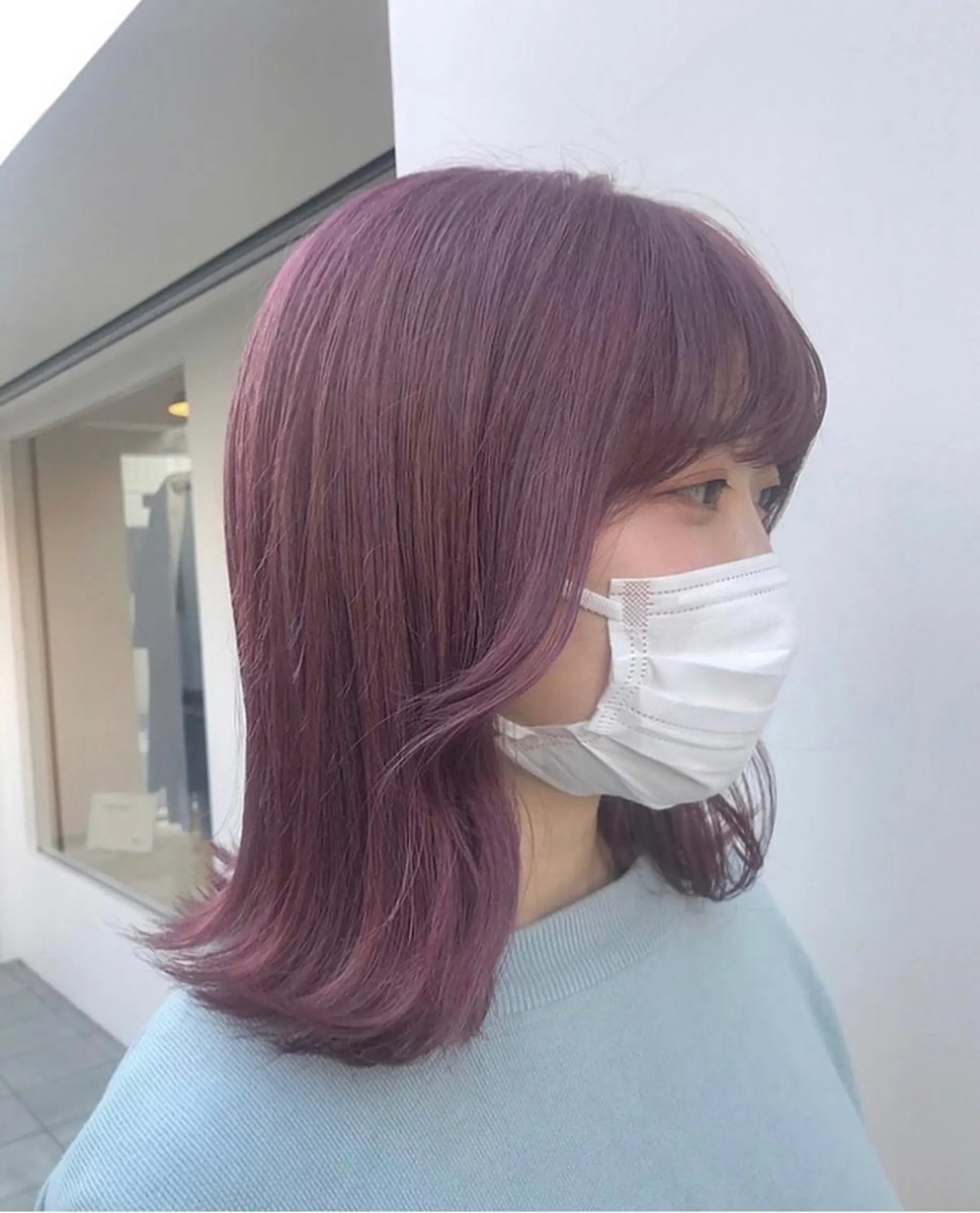 ミディアム カラー ブリーチ ラベンダーカラー ヘアカラー トリートメント 透明感カラー ✨ 韓国艶髪💗菅原のヘアスタイル