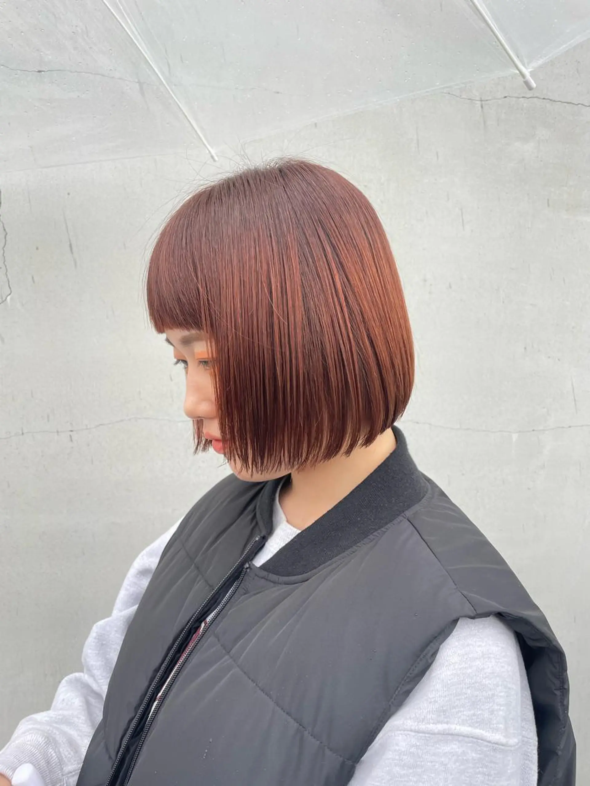 ショート カラー ブラウンカラー オレンジ オレンジブラウン ショートヘア 山本  弦生のヘアスタイル