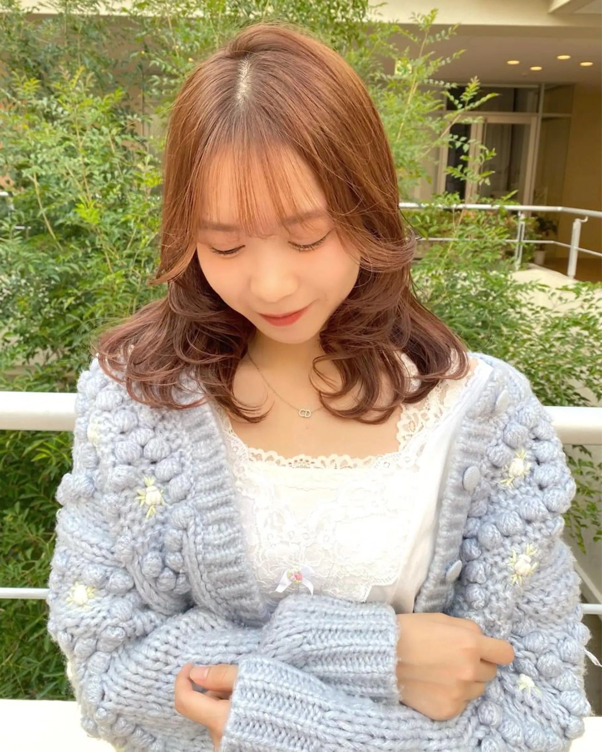 カラー ブリーチ ブリーチなしカラー mizuki/ピンク ベージュ.レイヤーのヘアスタイル