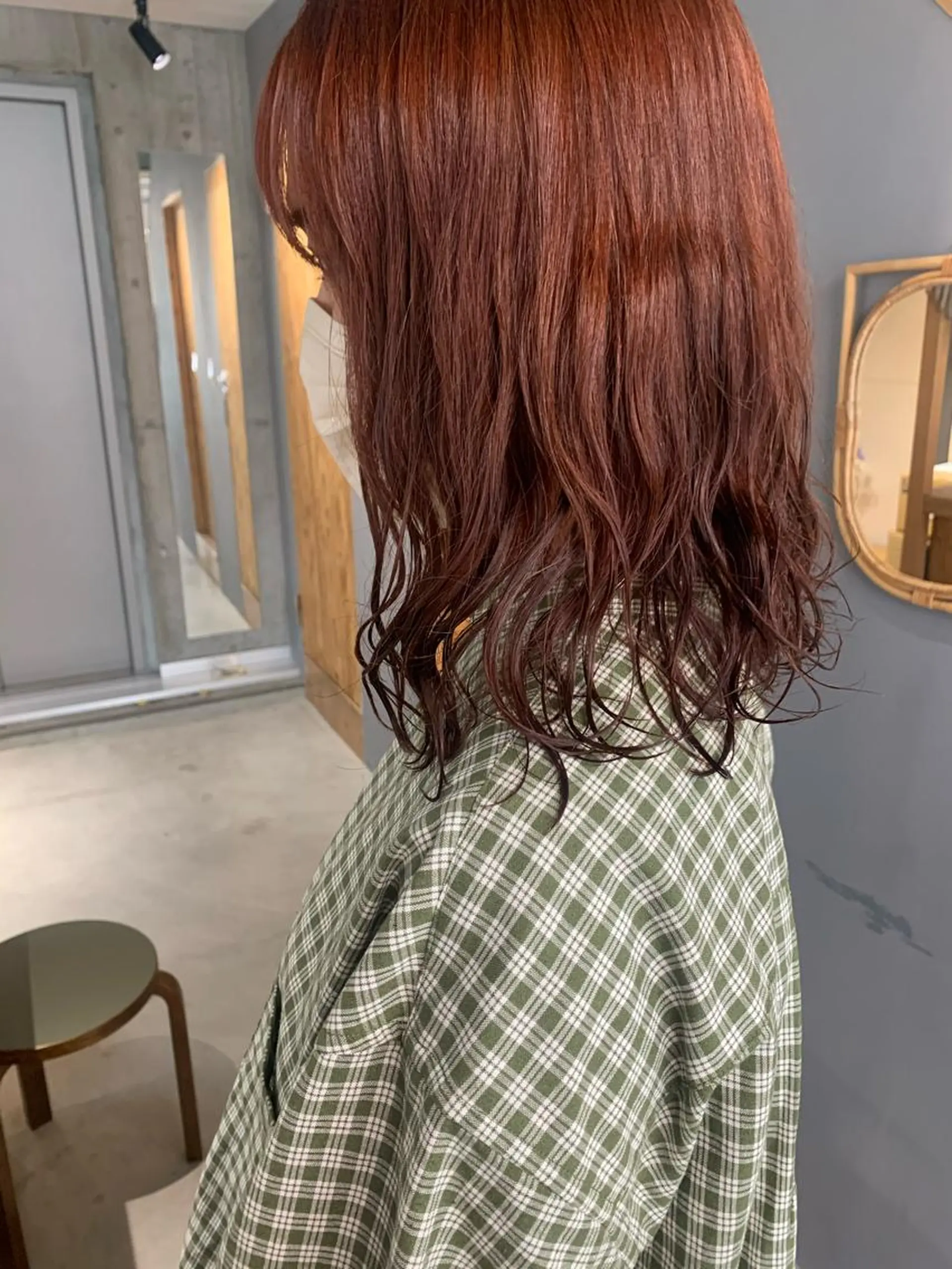 ミディアム カラー パーマ オレンジ ピンクカラー カット ヘアカラー 縮毛矯正 トリートメント 名駅🦢大人艶カラー 🪽カミヤアカネのヘアスタイル