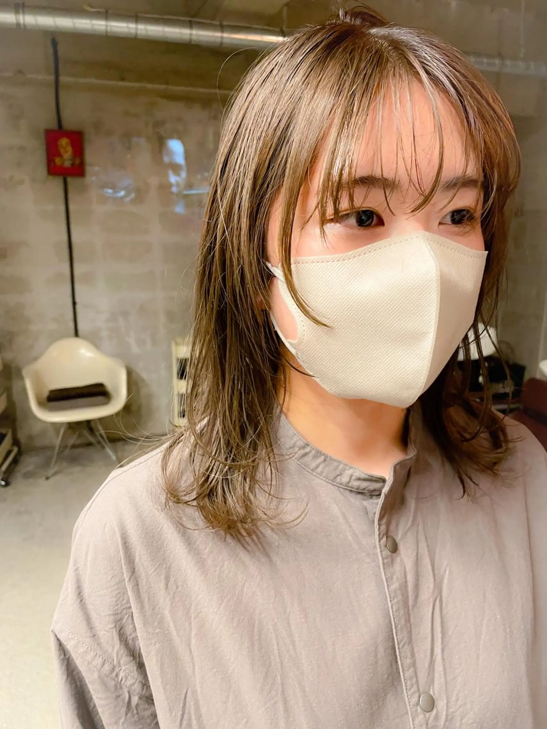 ミディアム カラー パーマ/レイヤー 岩山丈一郎のヘアスタイル