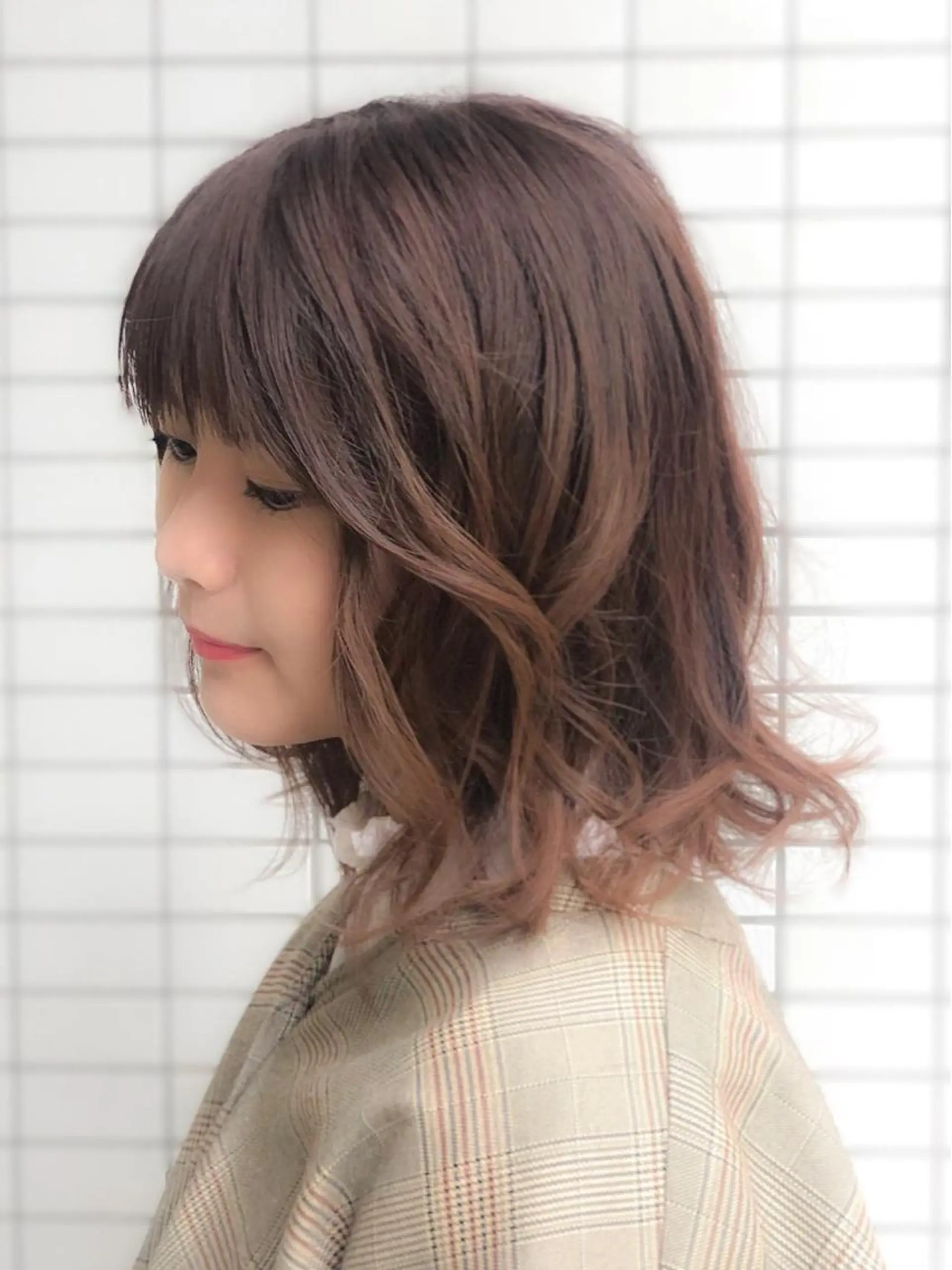 ミディアム カラー パーマ 美艶ボブ 石井一成のヘアスタイル