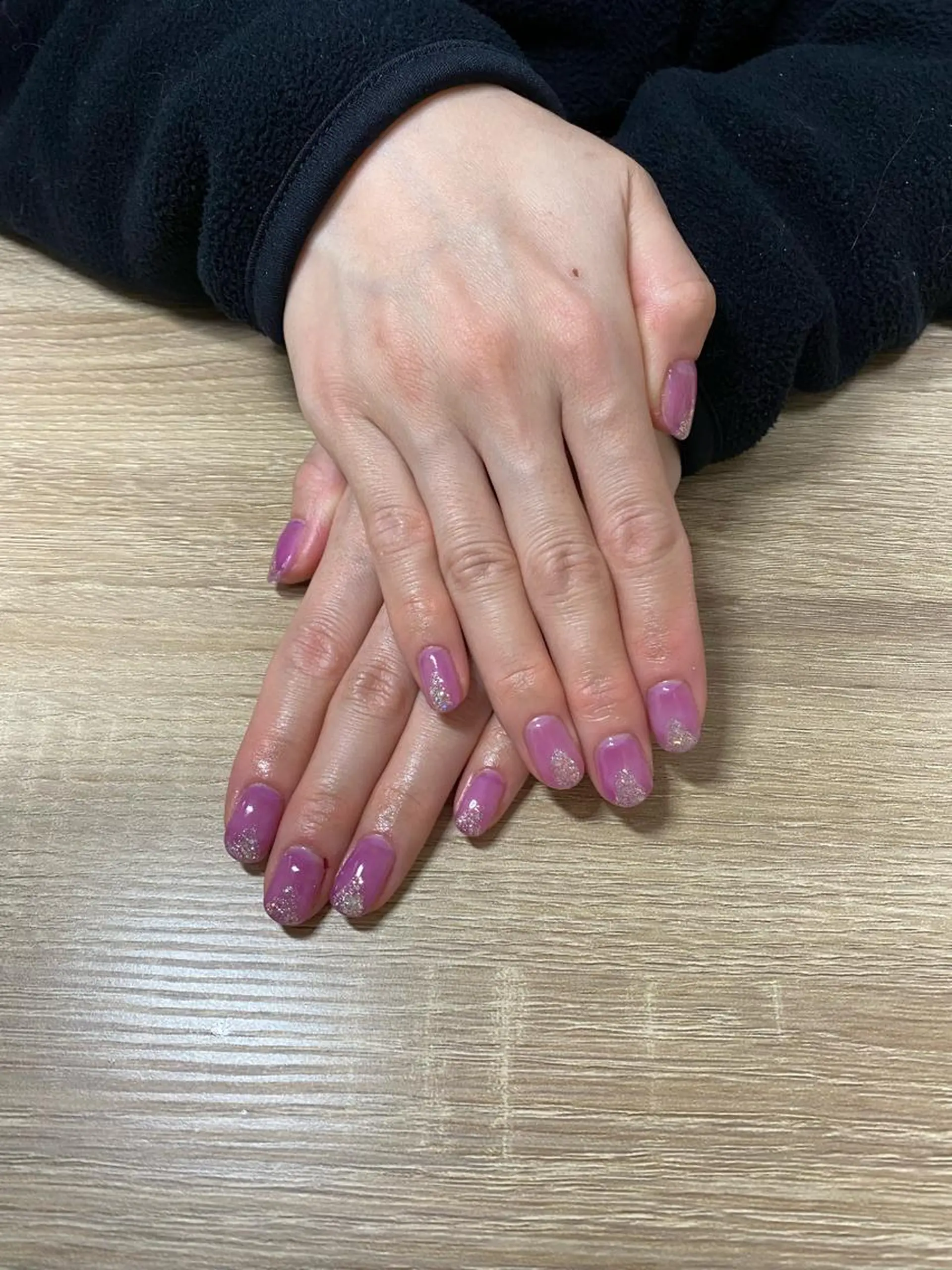 ネイル ラメ(グリッター) ワンカラーネイル ハンドネイル 自宅サロン FeelFreeのマツエク・マツパデザイン