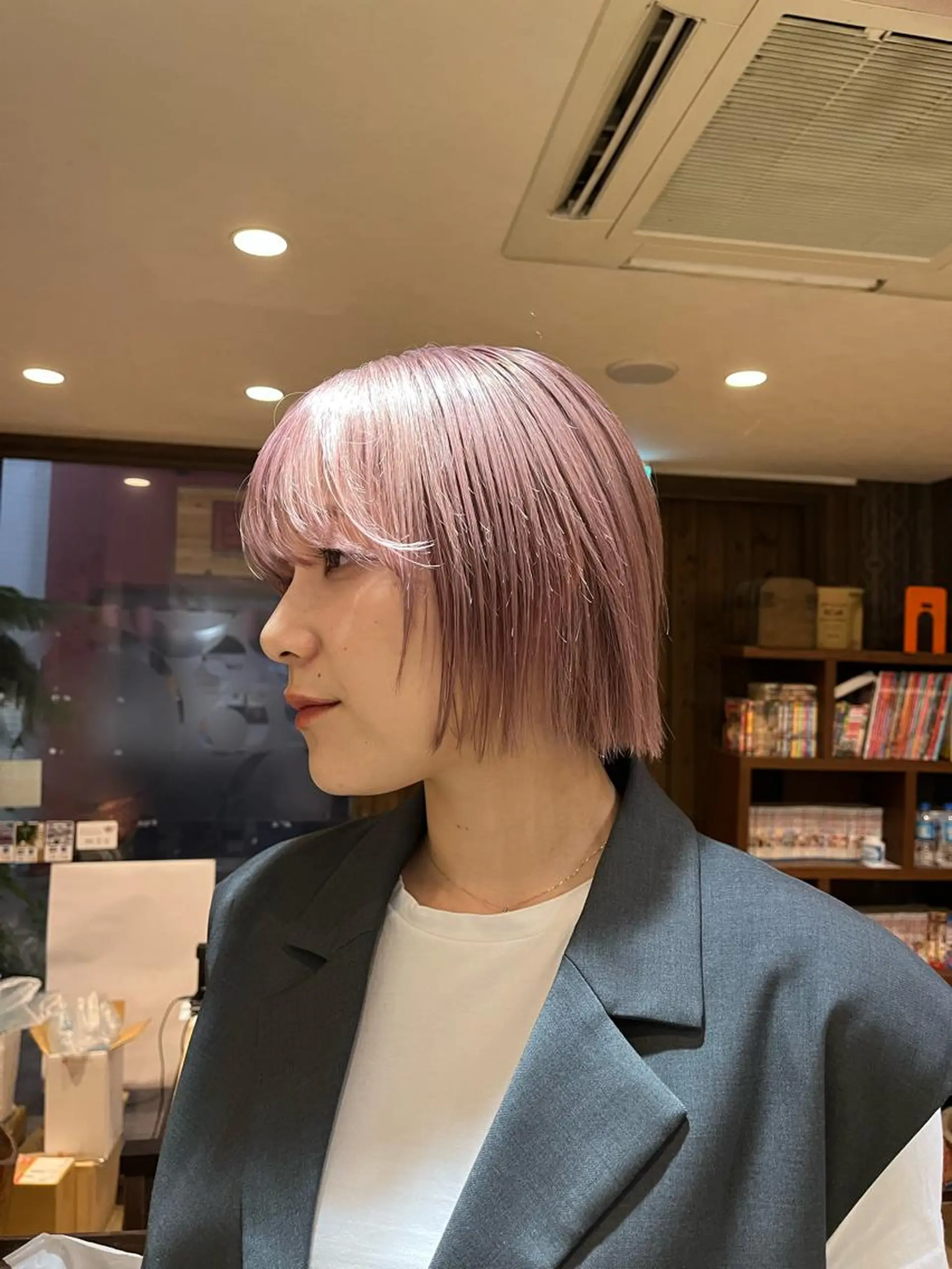 ショート カラー ブリーチ ブリーチなしカラー ピンクカラー 縮毛矯正 VOYAGE所属・中園康 /カラー/ブリーチのヘアスタイル