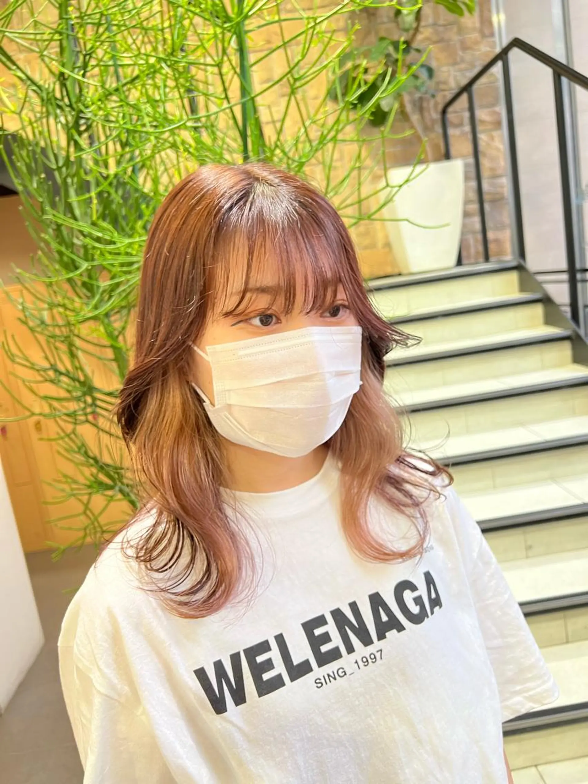 ミディアム カラー イヤリングカラー チャンモリパーマ/韓 国/Minami🦋のヘアスタイル