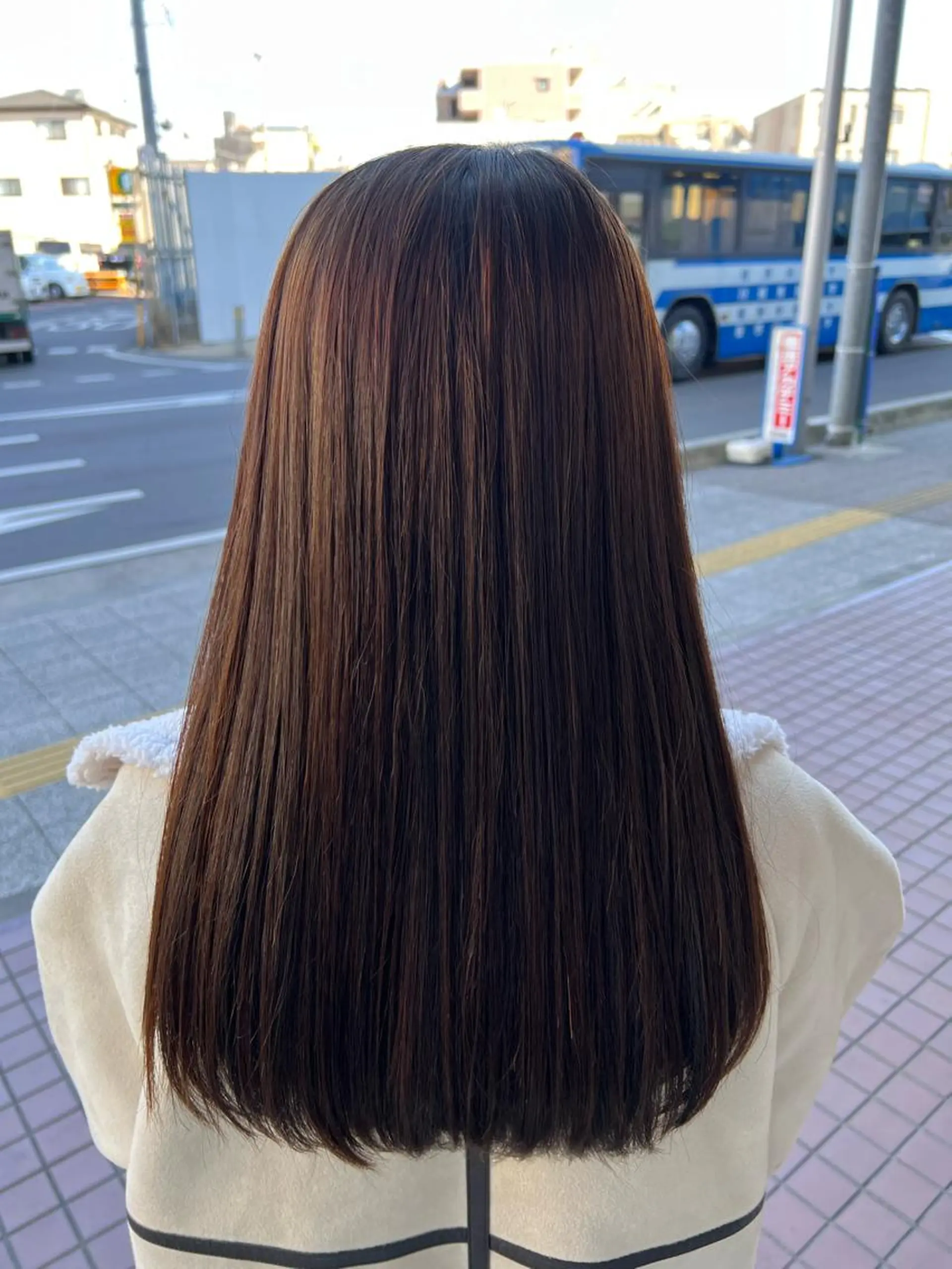 ロング 縮毛矯正 トリートメント 山崎 和花のヘアスタイル