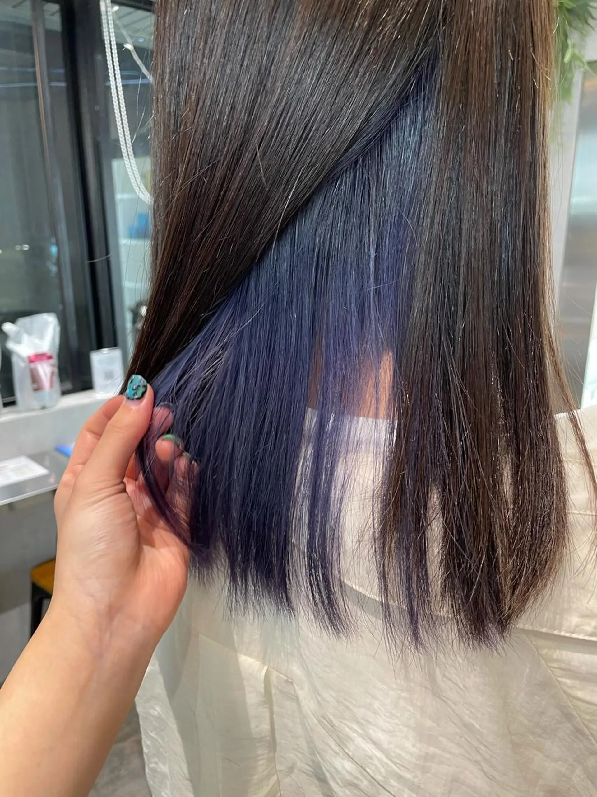 セミロング カラー ブリーチ ブルーカラー ケアブリーチ ラベンダーカラー ヘアカラー ナチュラル透明感🌱 小山美樹子のヘアスタイル