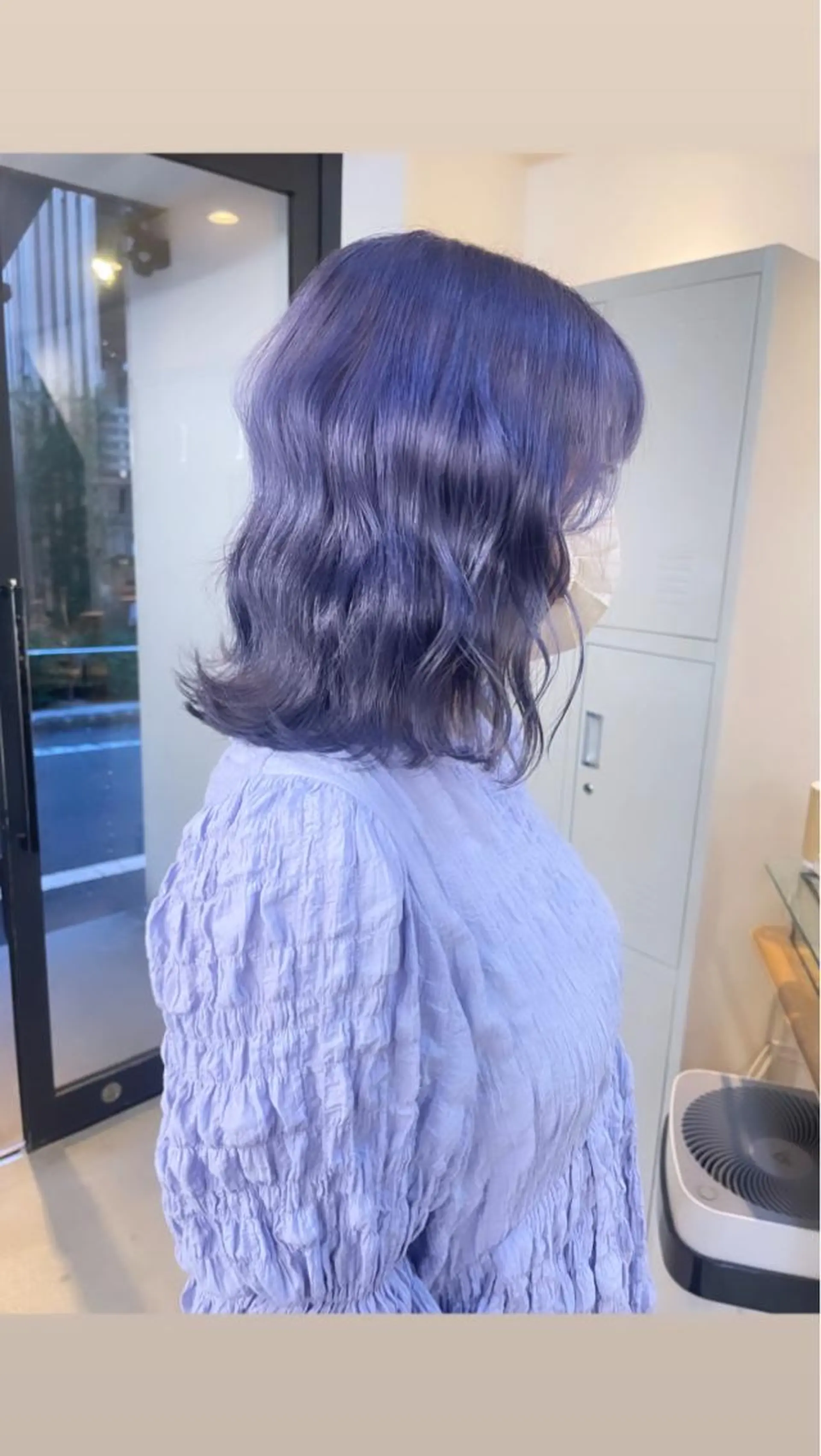 ミディアム カラー ブリーチ ブルーカラー ブルーラベンダー ラベンダーカラー ヘアカラー トリートメント 渋谷ケアブリーチ Suuのヘアスタイル