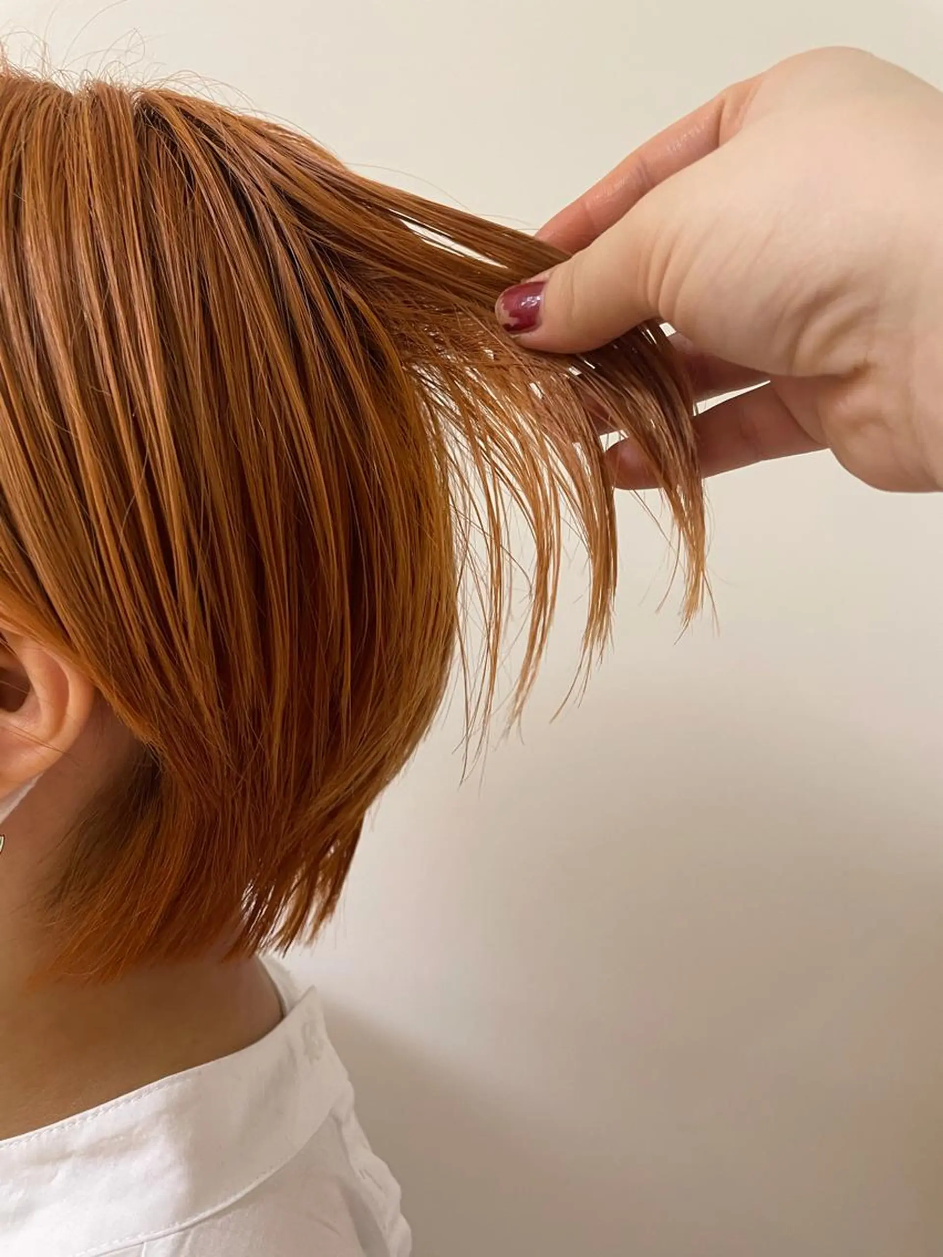 ショート カラー ブリーチ ブラウンカラー デザインカラー ブリーチなしカラー オレンジ コノミ/ アイリスト まつパ/大船 鎌倉のマツエク・マツパデザイン