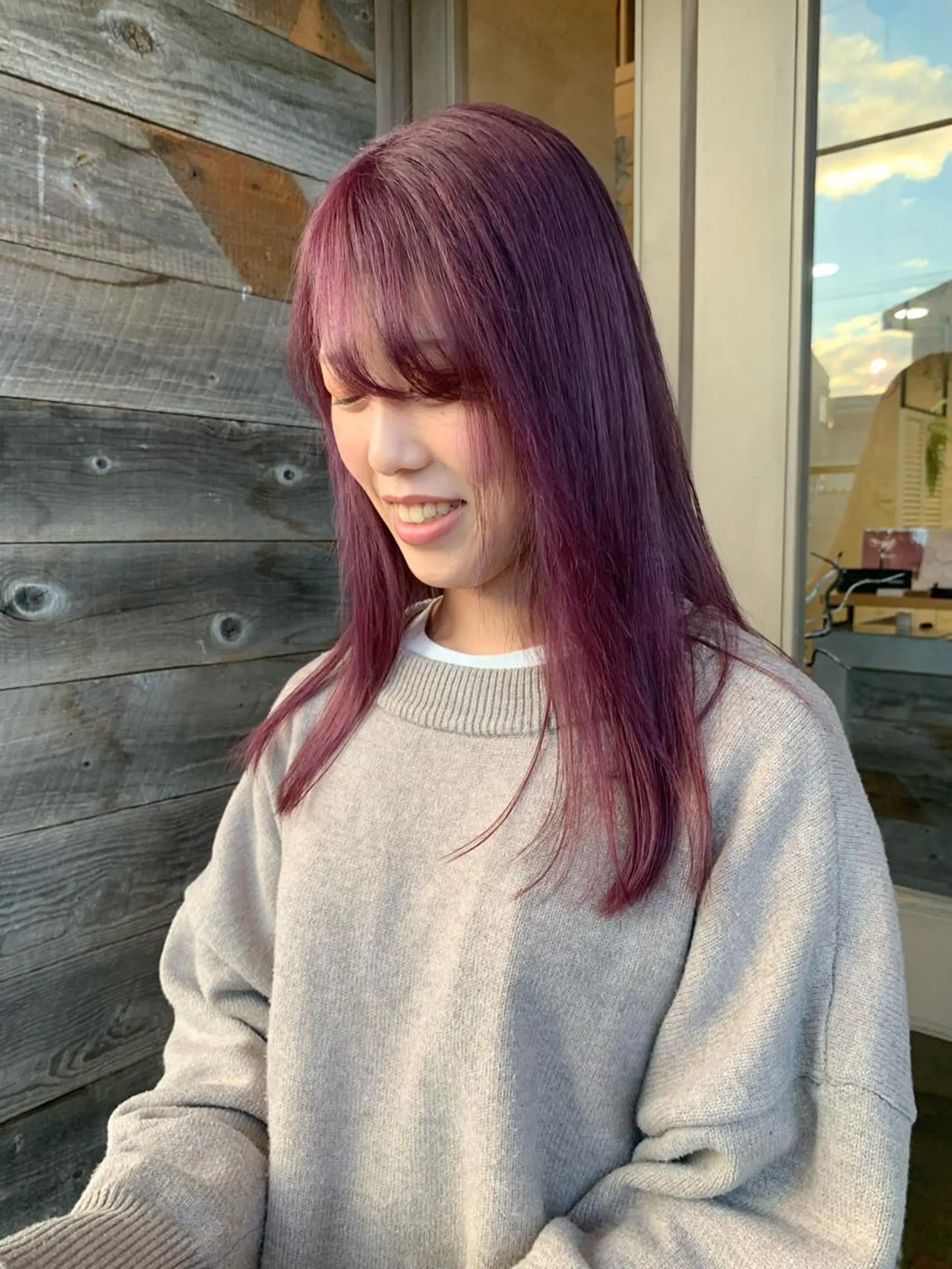 ロング カラー カワサキ マホのヘアスタイル