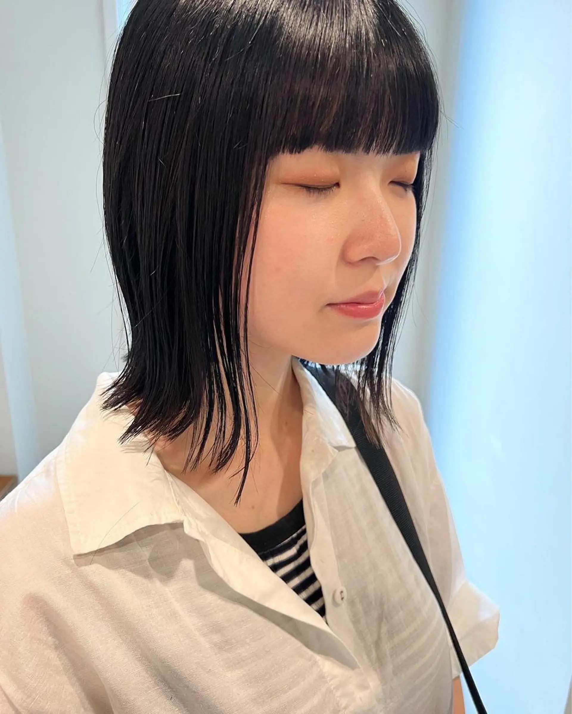 ミディアム カット 縮毛矯正 ミディアムパーマ /癖毛パーマのヘアスタイル