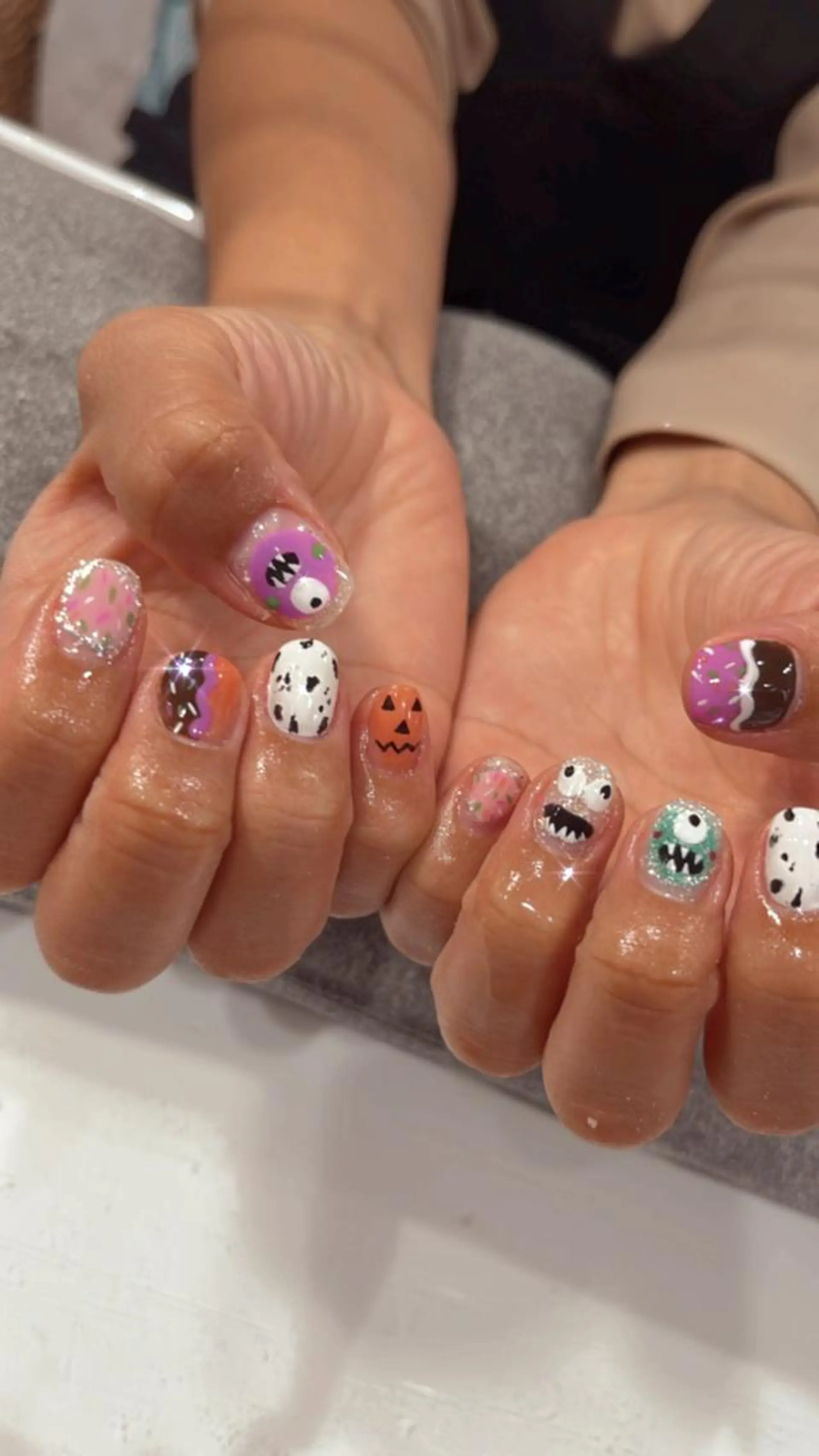 ネイル ハロウィン 鶴橋wooone nail.rieのネイルデザイン