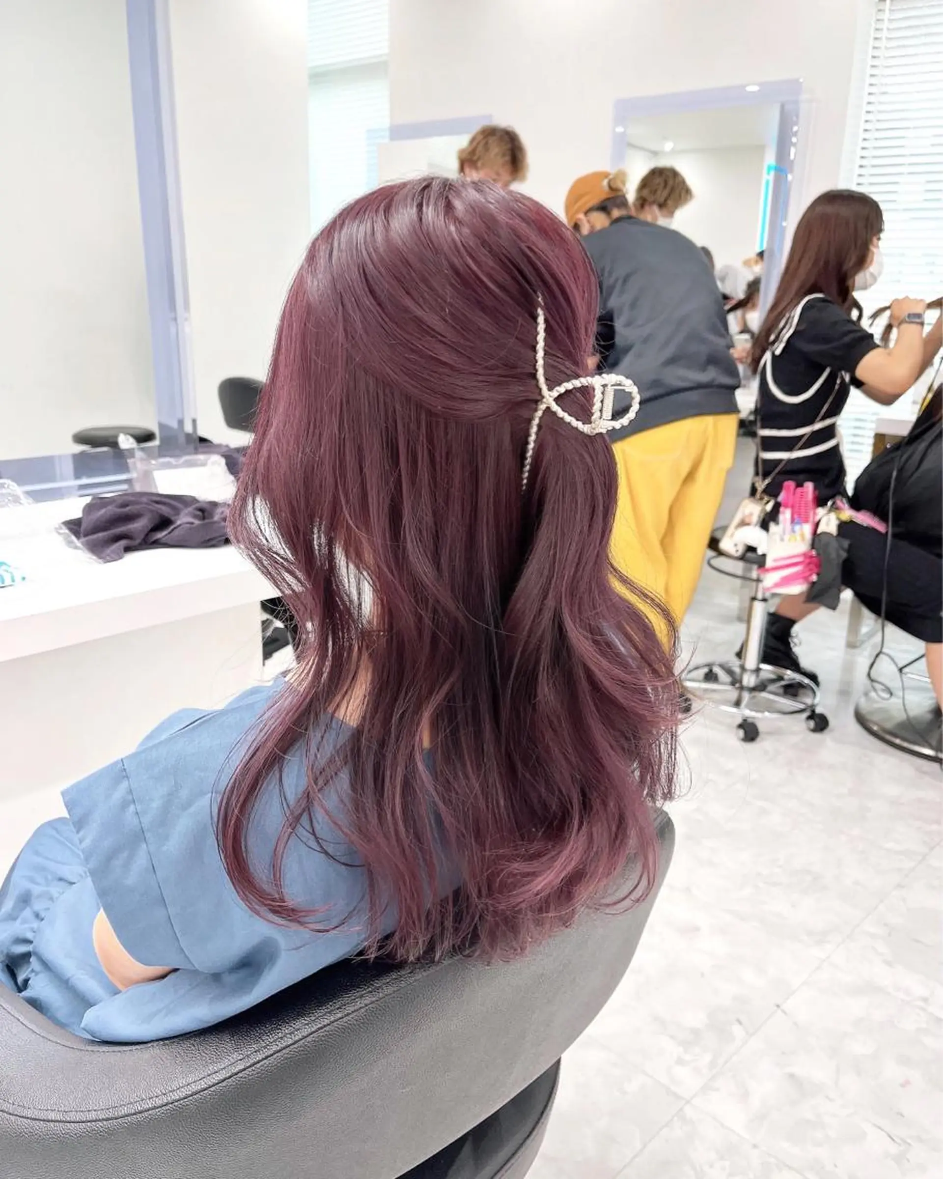 ロング ヘアカラー トリートメント ヘアセット RIKO👼🏻💓 韓国ガーリーのヘアスタイル