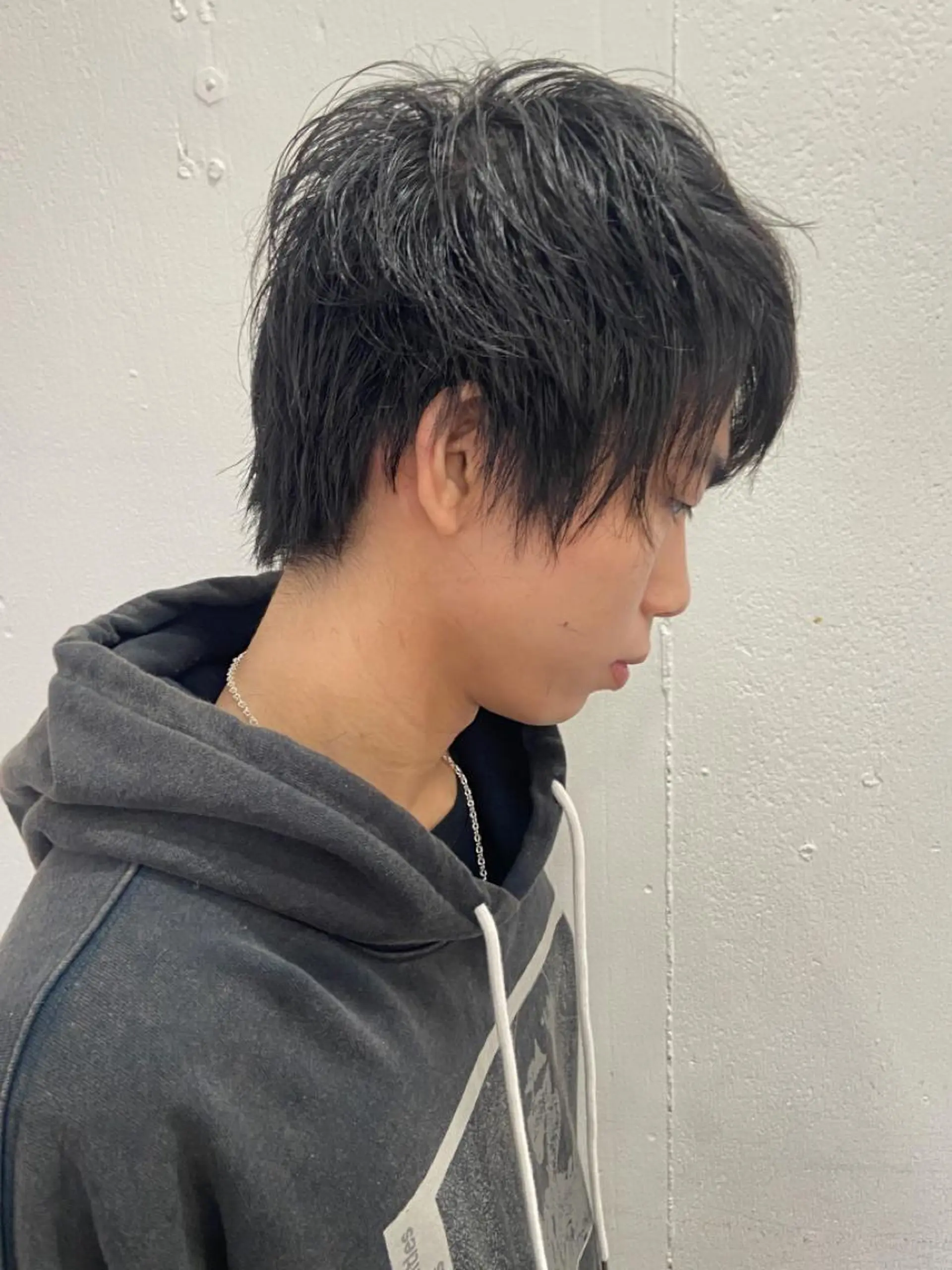 ショート カラー パーマ ヘアアレンジ メンズ キッズ ネイル マツエク・マツパ メンズパーマ アッシュ 黒髪 ブルーカラー ブルーブラック 久木原 ゆりのヘアスタイル