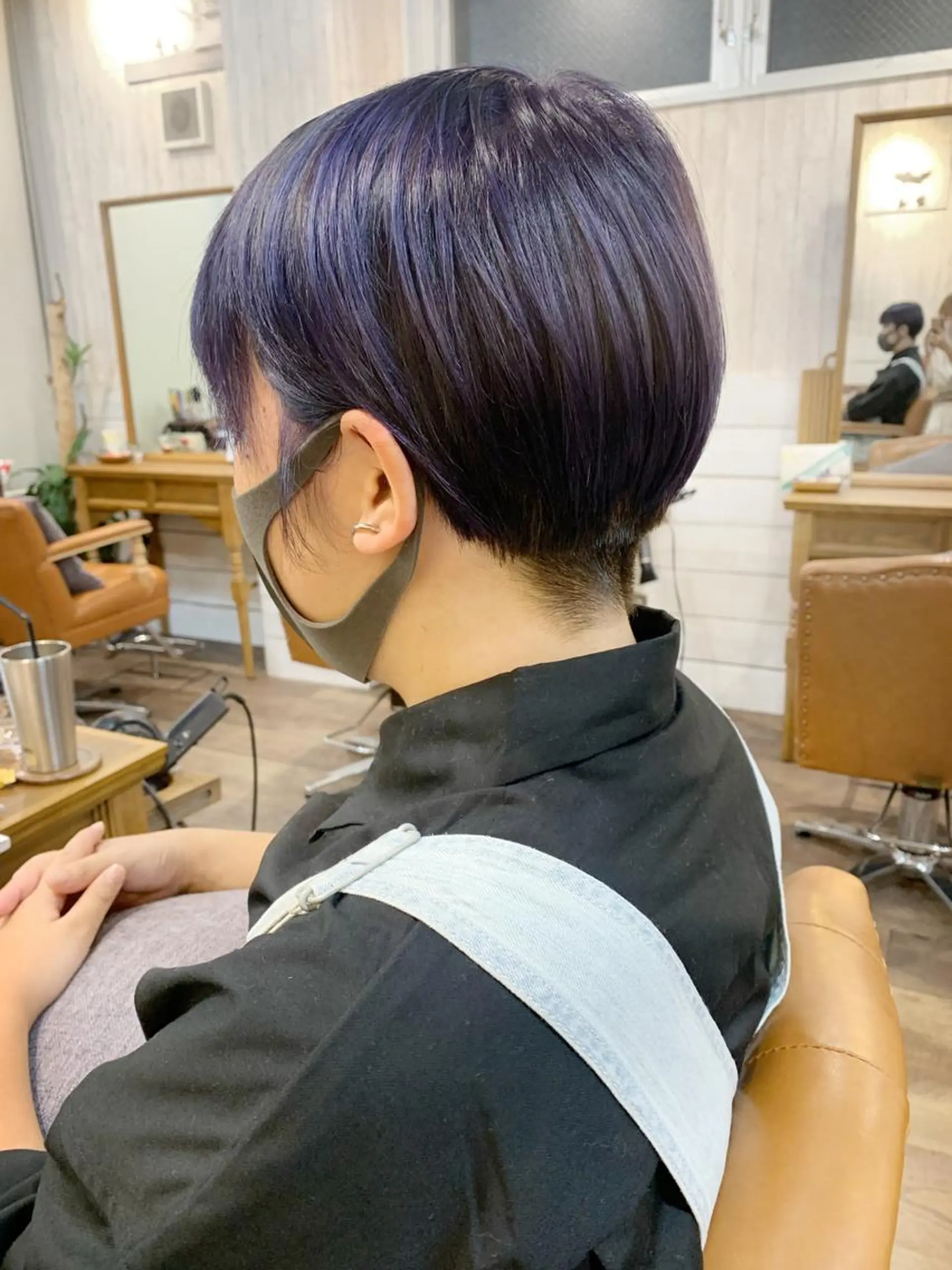 ショート カラー ダブルカラー イヤリングカラー ハイライトカラー イルミナカラー インナーカラー 初めてでも失敗しない 透明感カラー　Miiのヘアスタイル