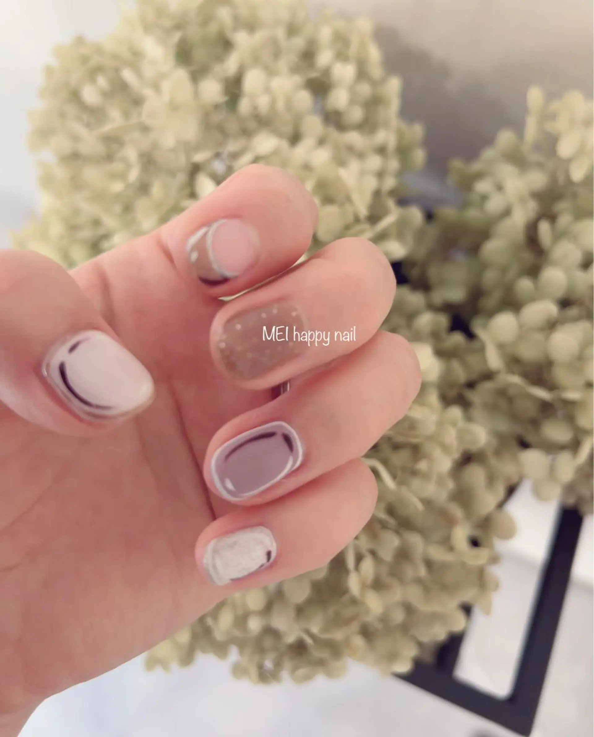 カラー ネイル ショートネイル 北浦和 自爪育成ケアのネイルデザイン