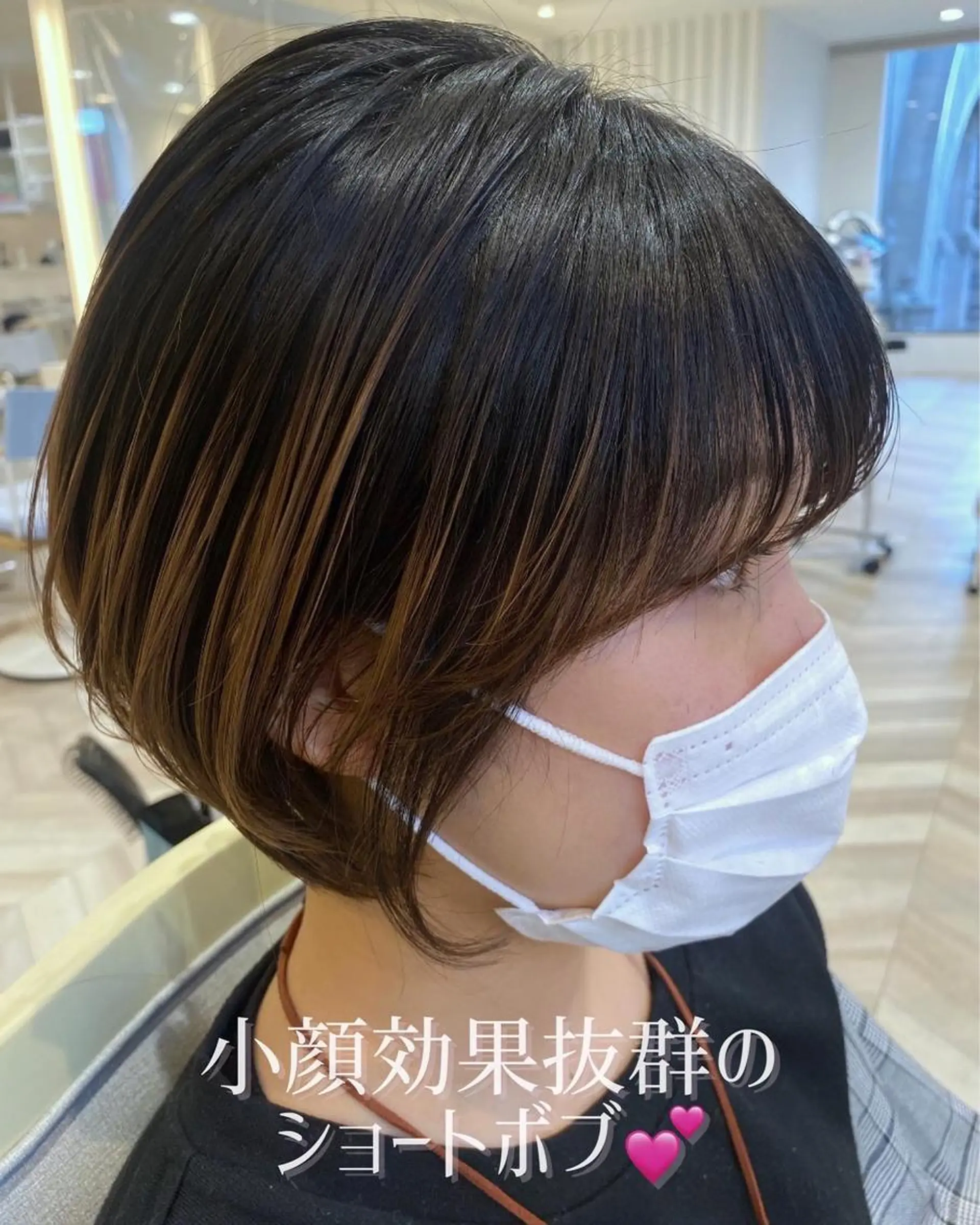 ショート ショートボブ ボブ 顔周りカット レイヤーカット ショートヘア カット トリートメント 小顔レイヤー/ ベージュ🤍Rieのヘアスタイル